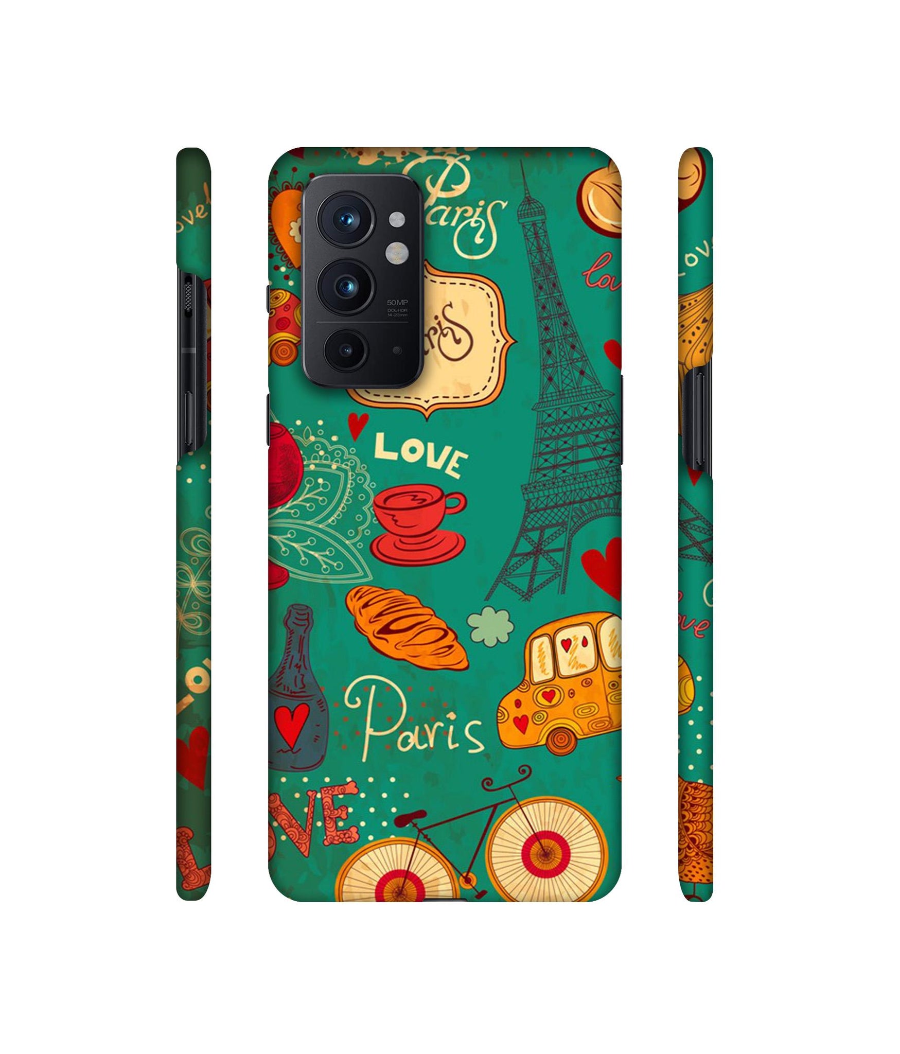 Paris Love Print Designer Hard Back Cover for OnePlus 9RT 5G