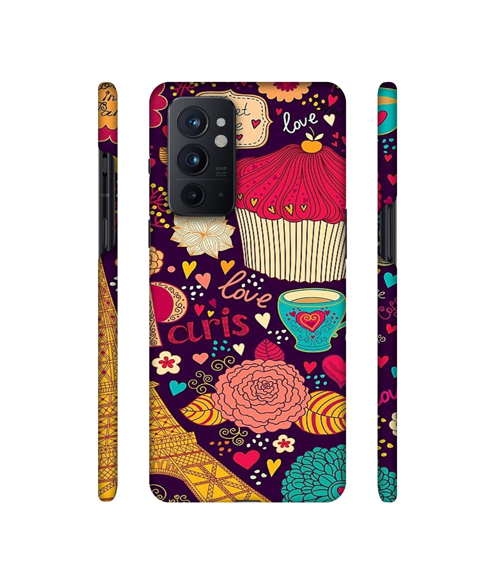 Paris Flower Love Designer Hard Back Cover for OnePlus 9RT 5G