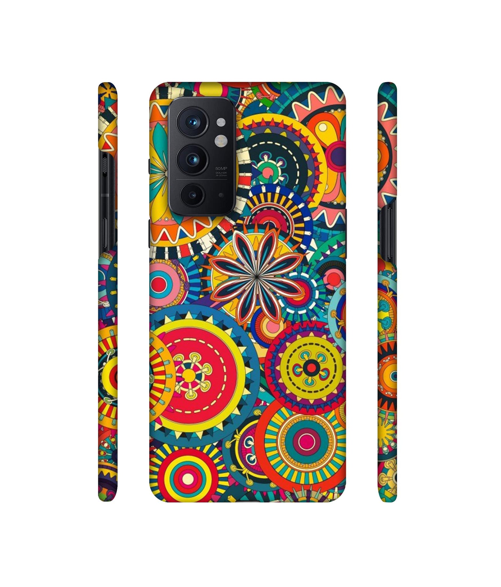 Ring Pattern Print Designer Hard Back Cover for OnePlus 9RT 5G