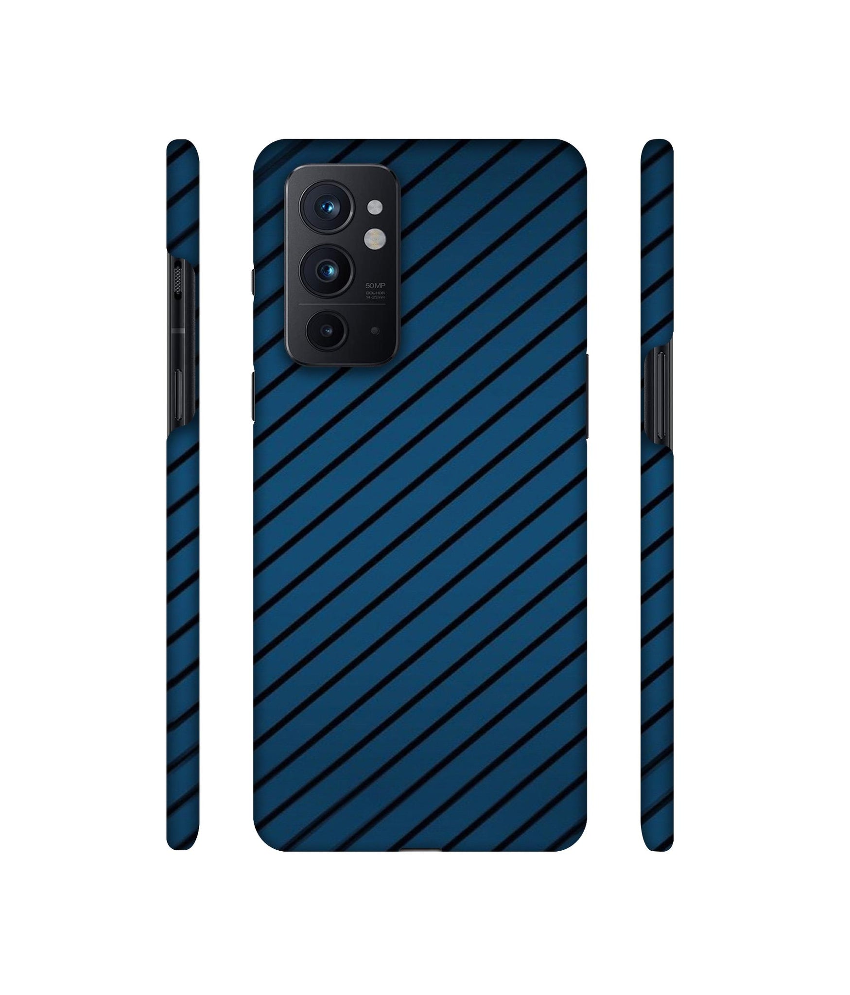 Blue Stripes Designer Hard Back Cover for OnePlus 9RT 5G