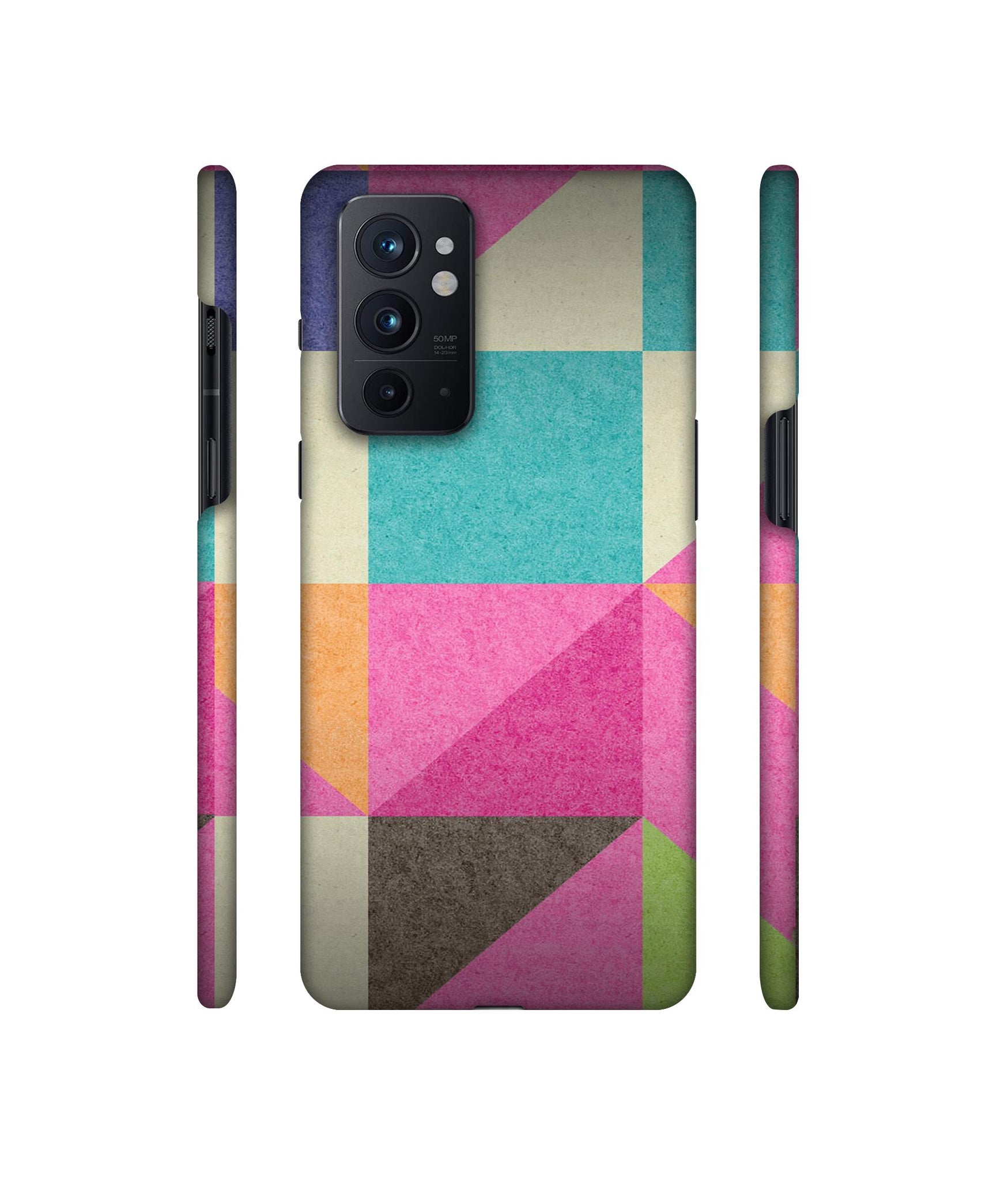 Pink Cyan Designer Hard Back Cover for OnePlus 9RT 5G