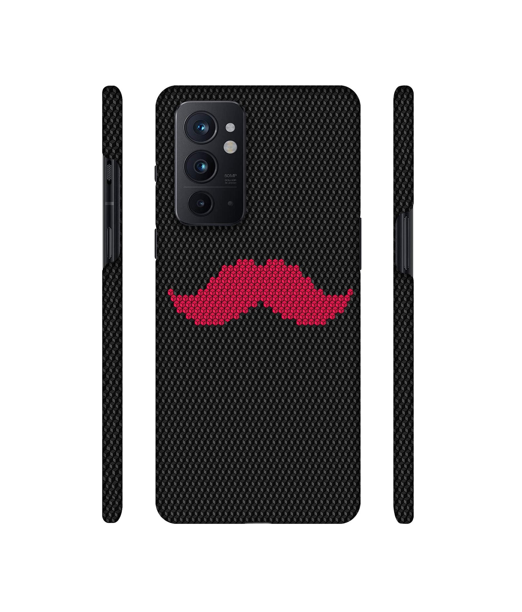 Pink Mustache Pattern Designer Hard Back Cover for OnePlus 9RT 5G