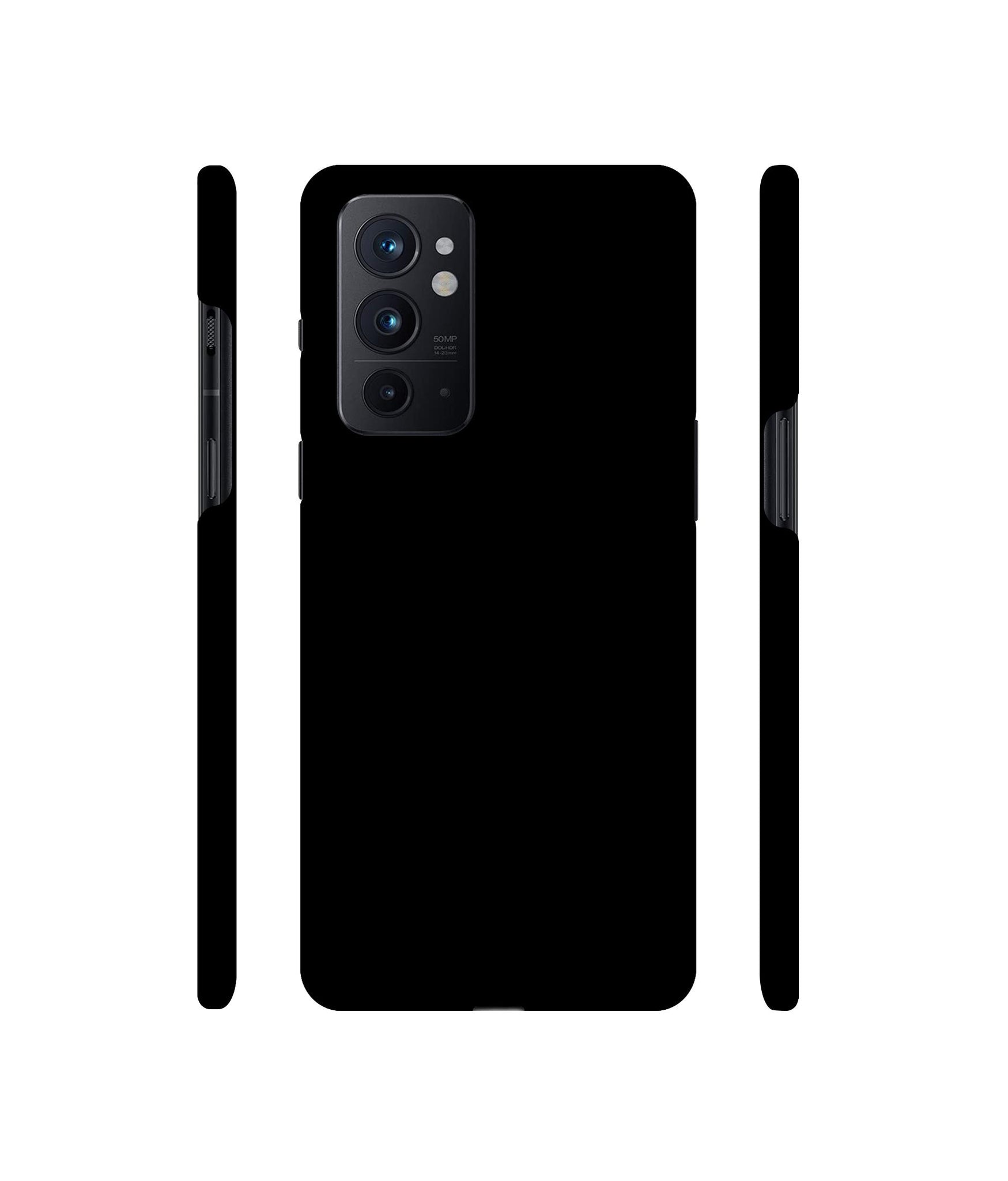 Solid Black Designer Hard Back Cover for OnePlus 9RT 5G