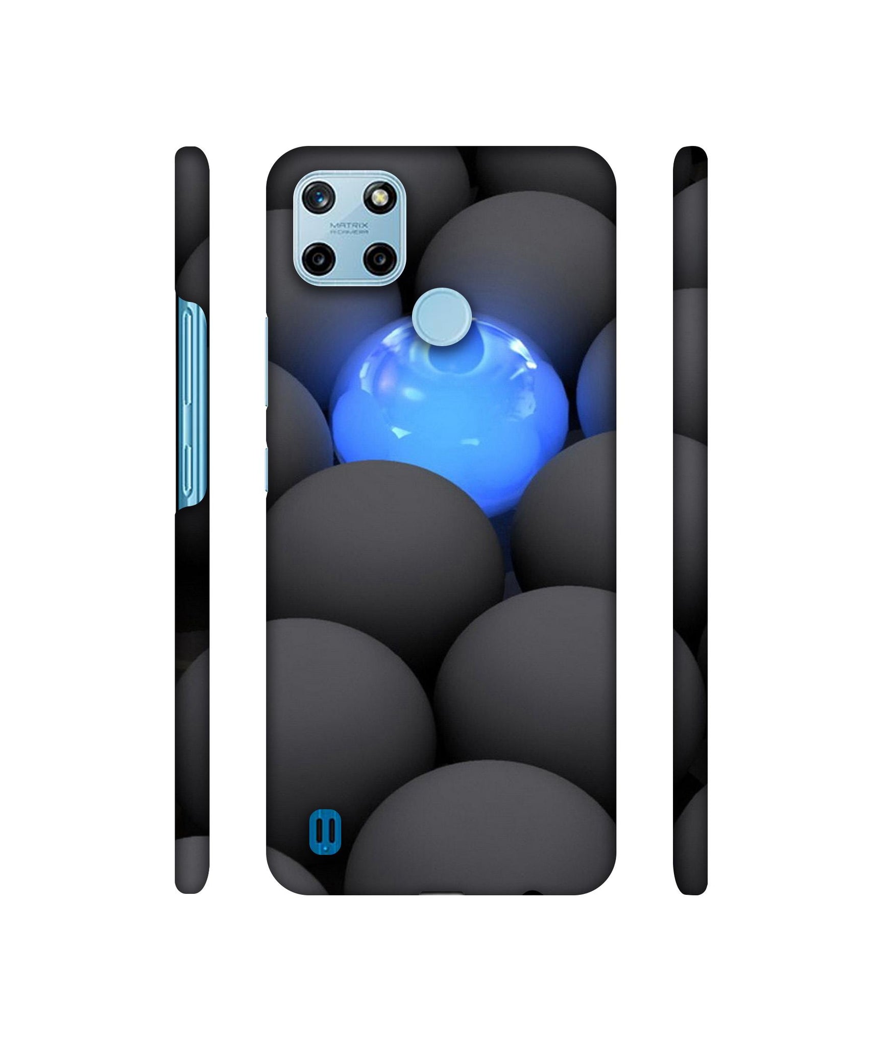 Balls Dark Neon Sight Surface Designer Hard Back Cover for Realme C25Y 4G
