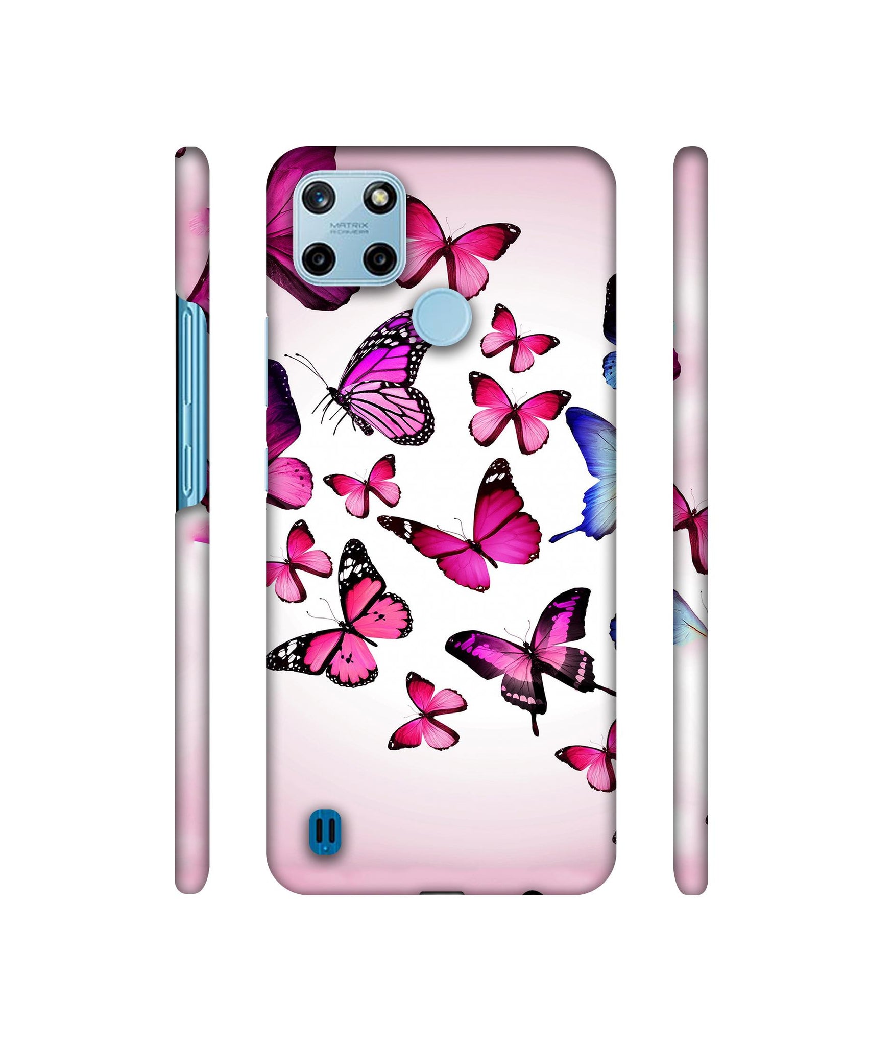 Flying Colorful Butterfly Designer Hard Back Cover for Realme C25Y 4G