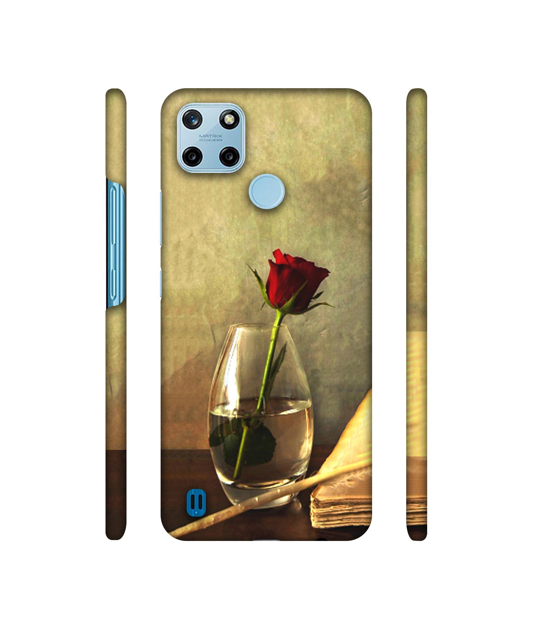 Red Rose in Glass Designer Hard Back Cover for Realme C25Y 4G
