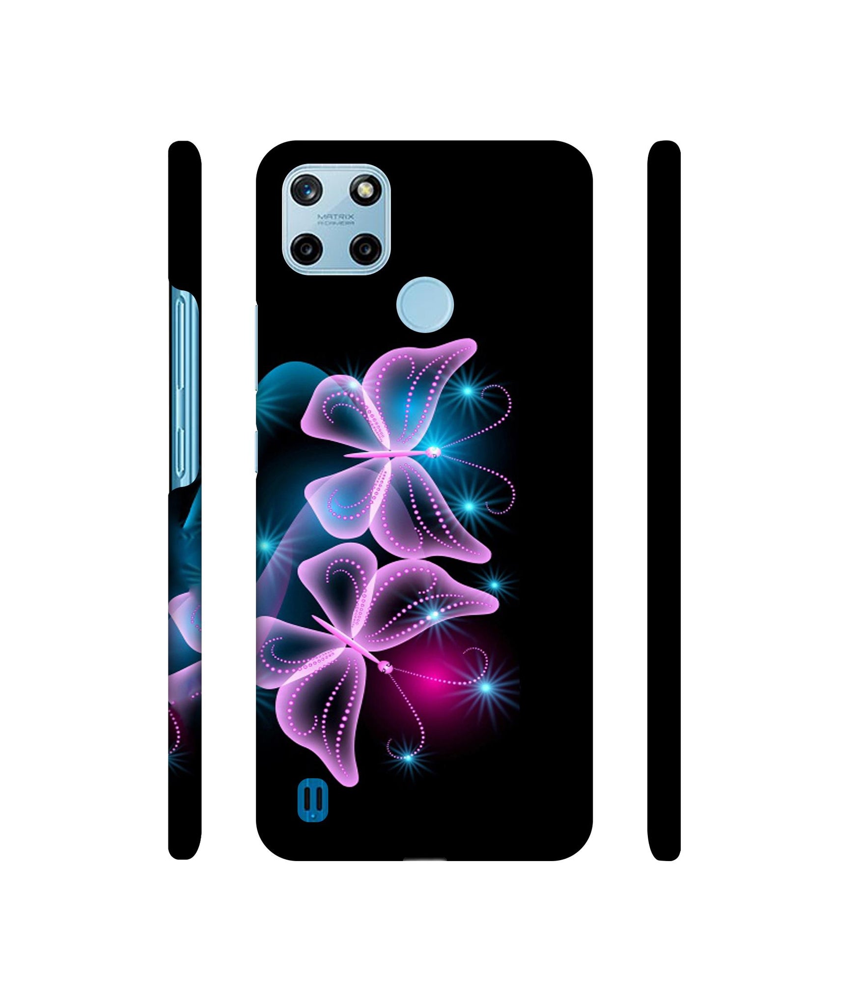 Butterflies Neon Light Designer Hard Back Cover for Realme C25Y 4G