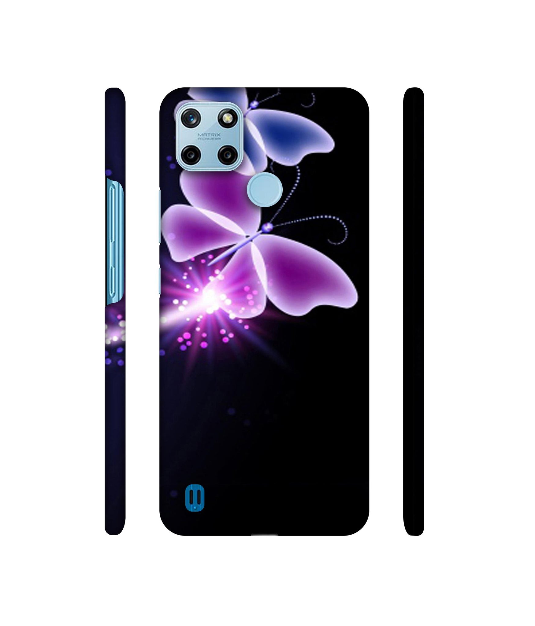 Neon Butterfly Light Abstract Shine Designer Hard Back Cover for Realme C25Y 4G