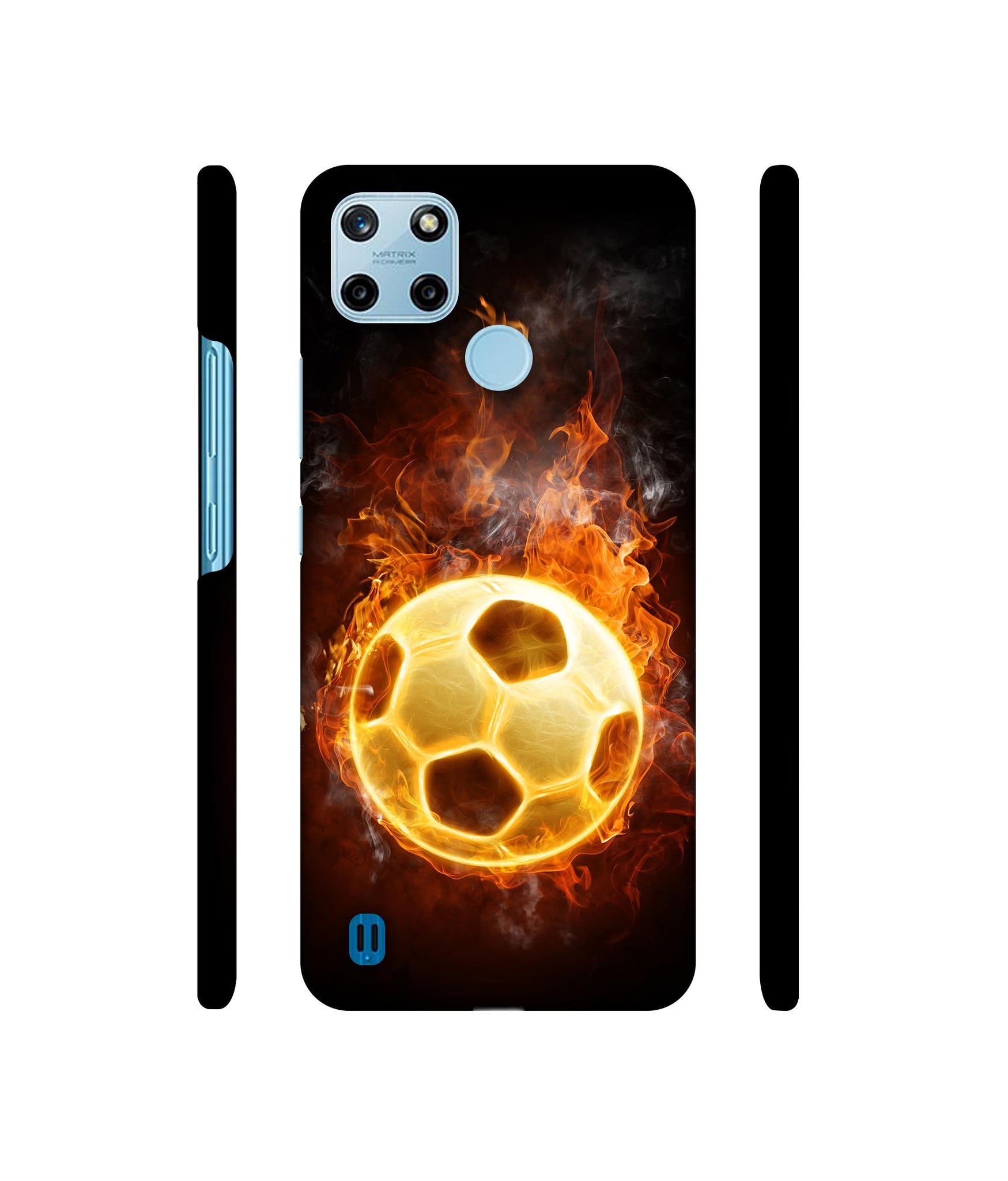 Football & Fire Designer Hard Back Cover for Realme C25Y 4G