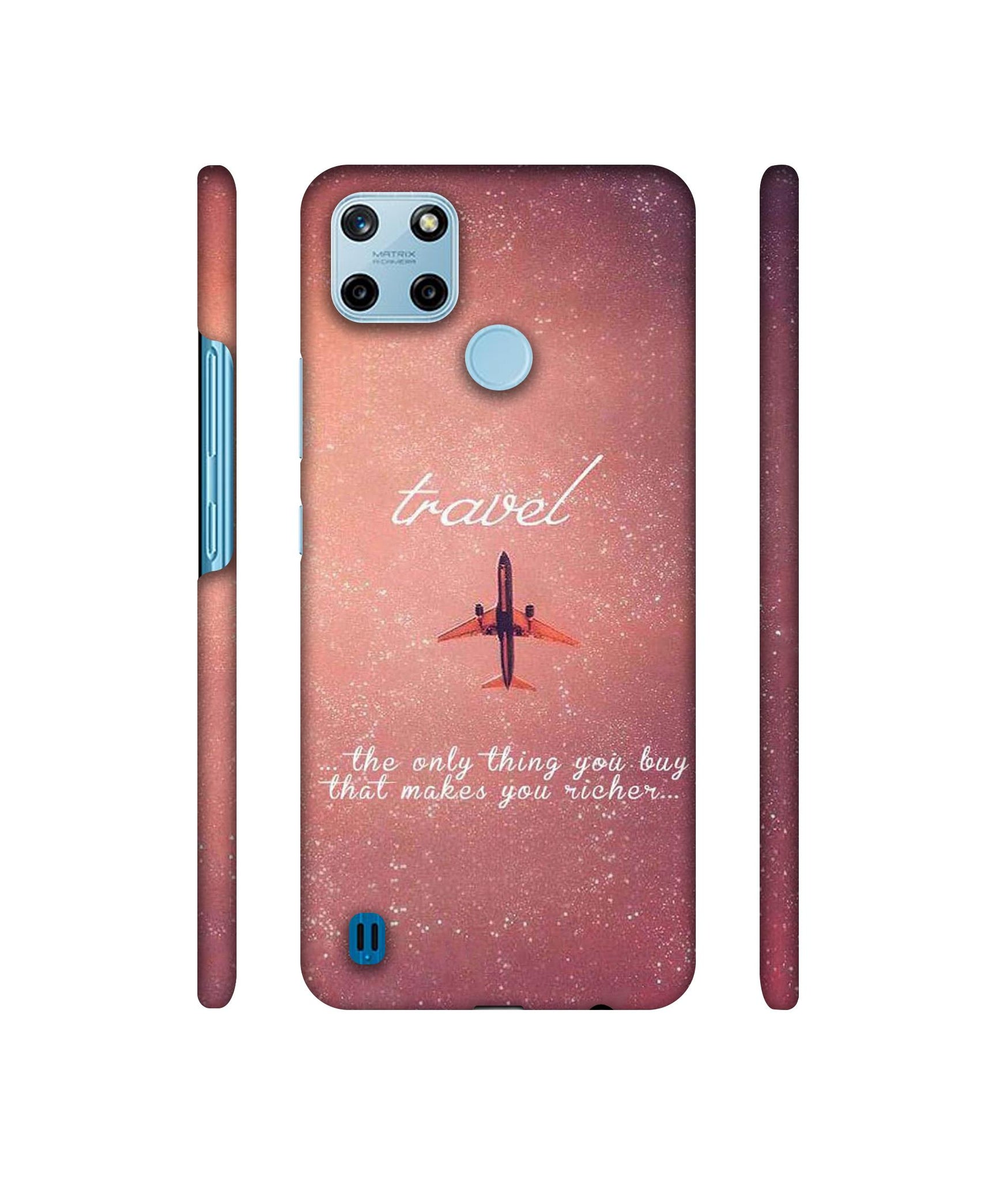 Travel with Plane Designer Hard Back Cover for Realme C25Y 4G