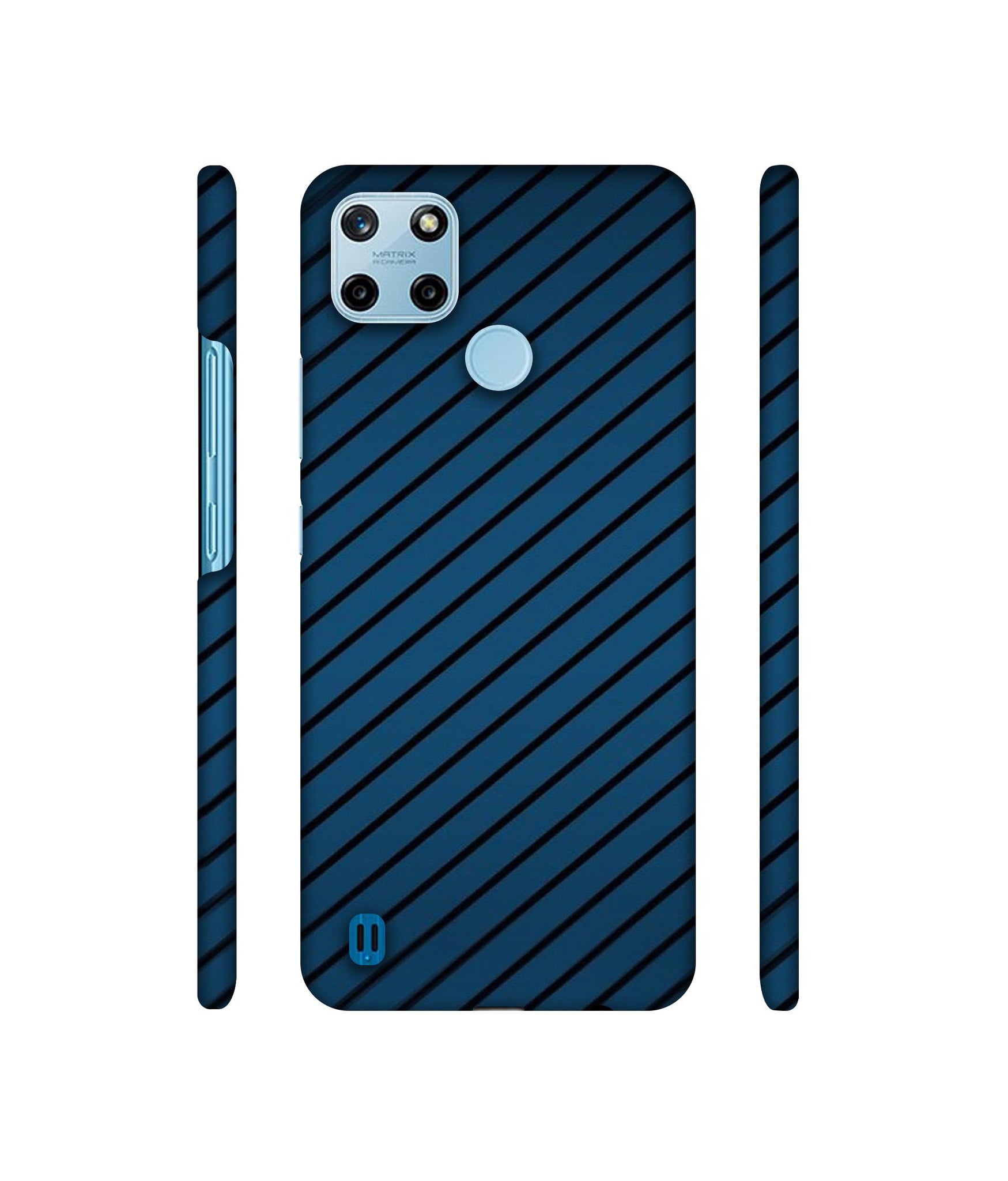 Blue Stripes Designer Hard Back Cover for Realme C25Y 4G