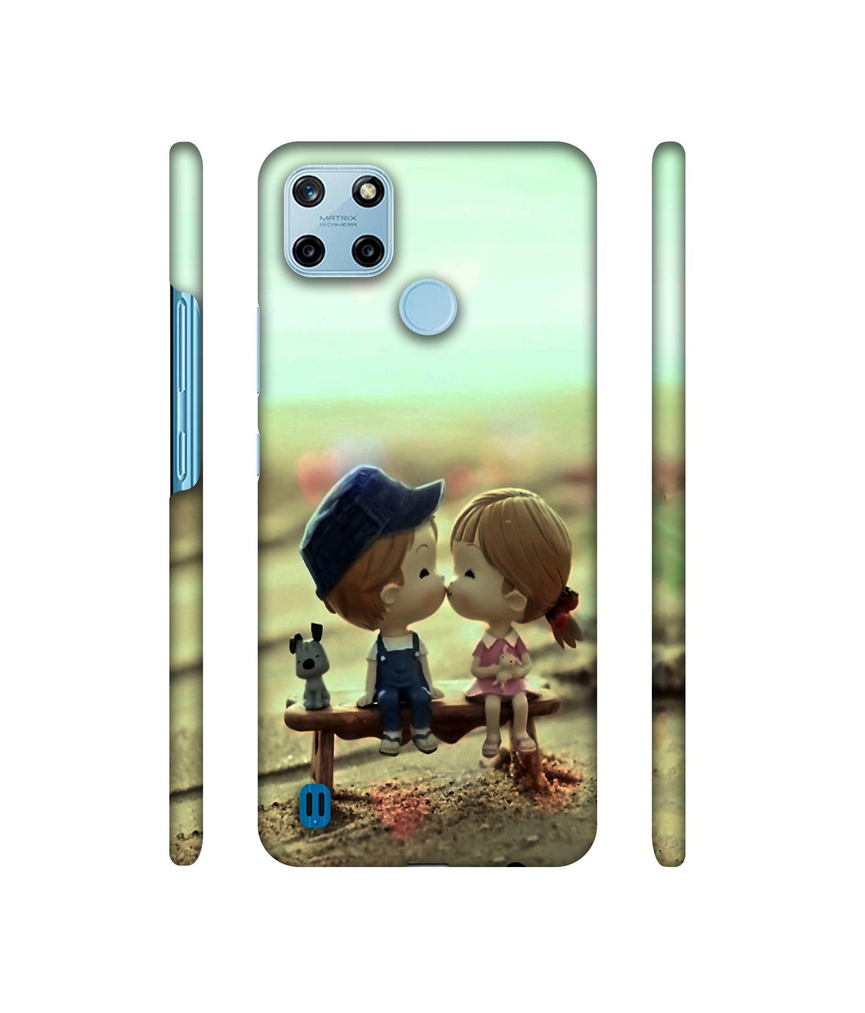 Love Couples Pattern Designer Hard Back Cover for Realme C25Y 4G