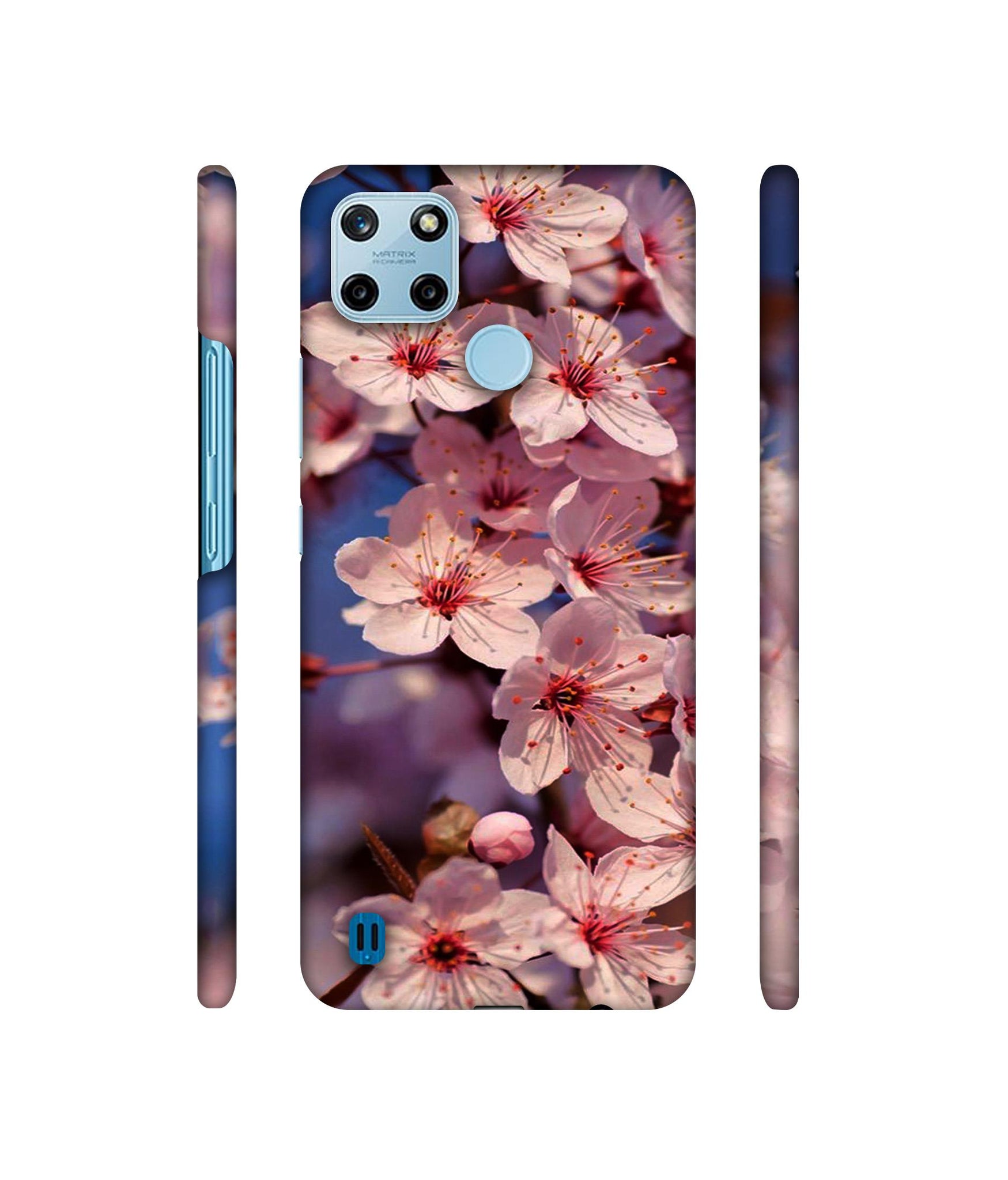 Pink Flowers Pattern Designer Hard Back Cover for Realme C25Y 4G
