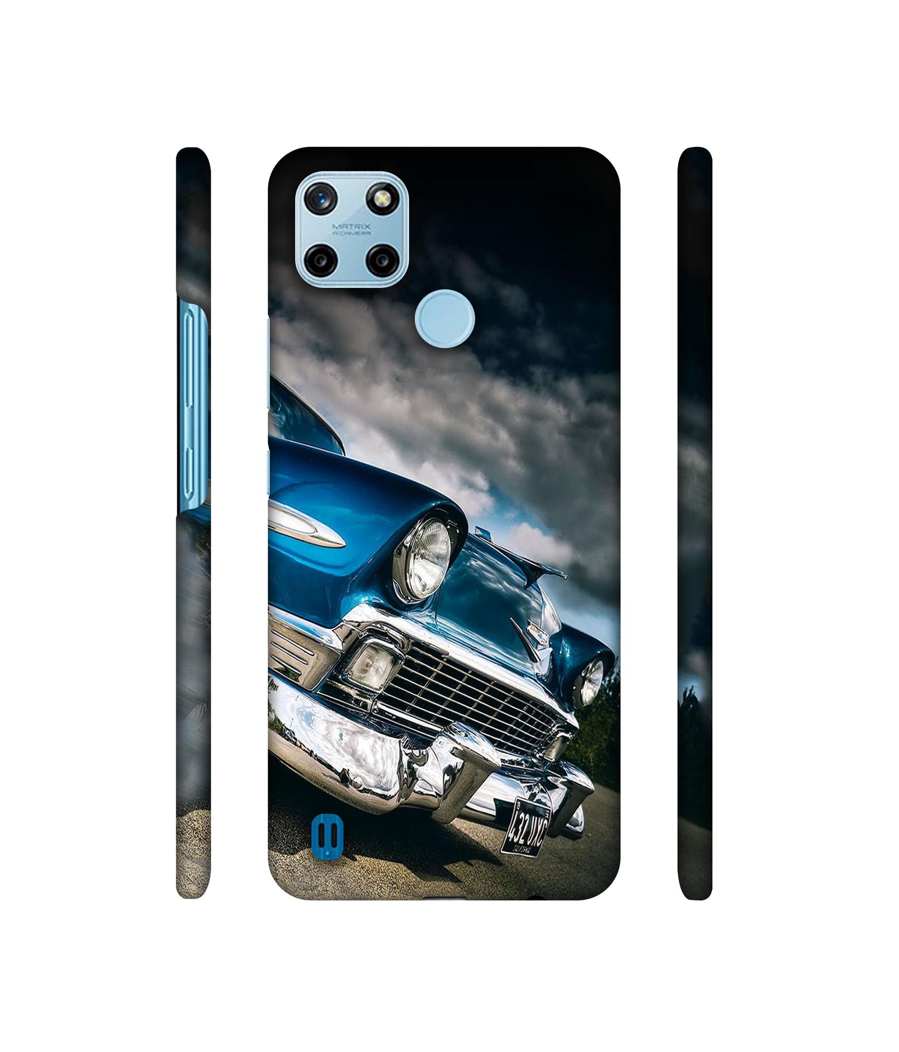 Vintage Car Pattern Designer Hard Back Cover for Realme C25Y 4G