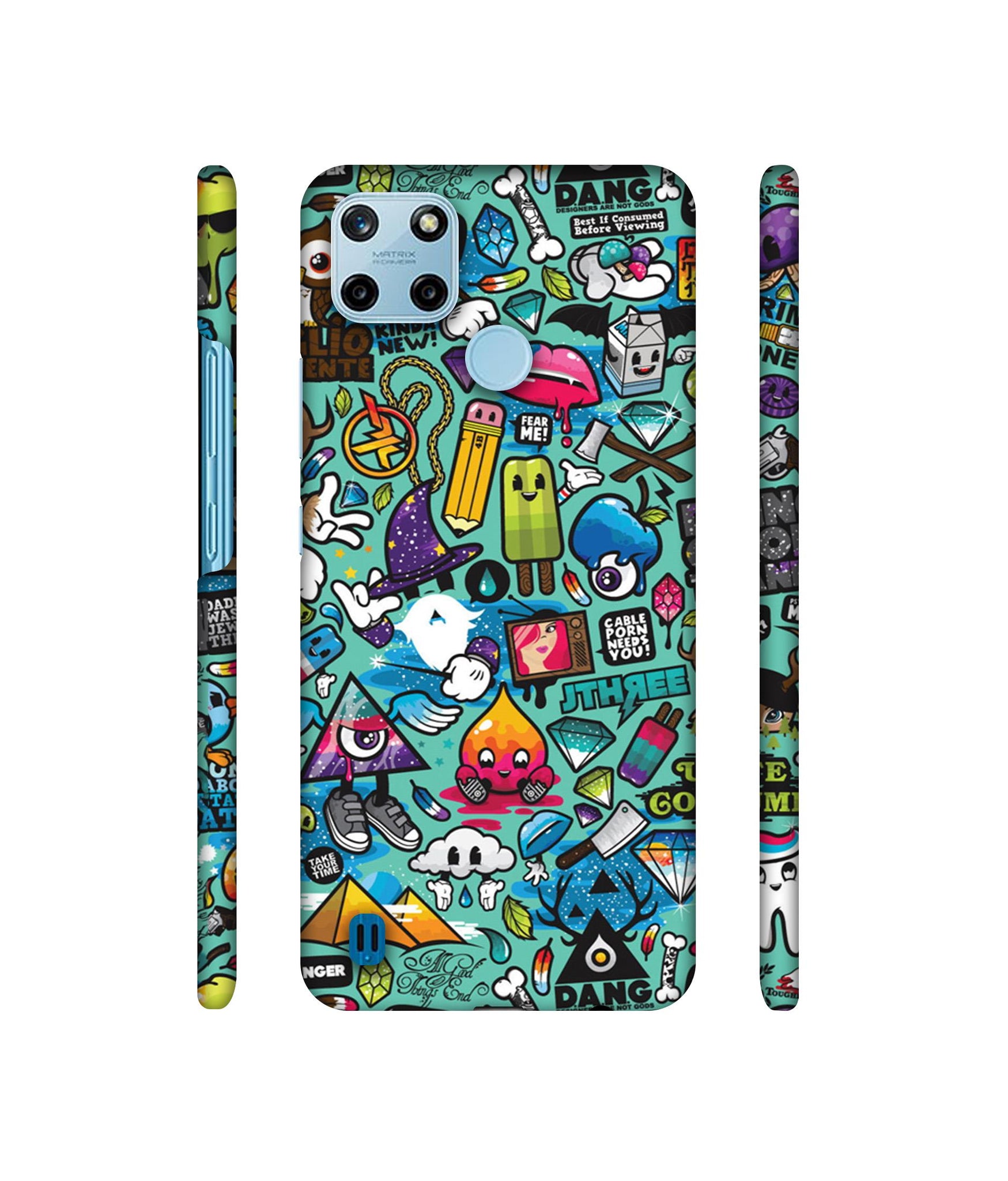 Crazy Designer Hard Back Cover for Realme C25Y 4G