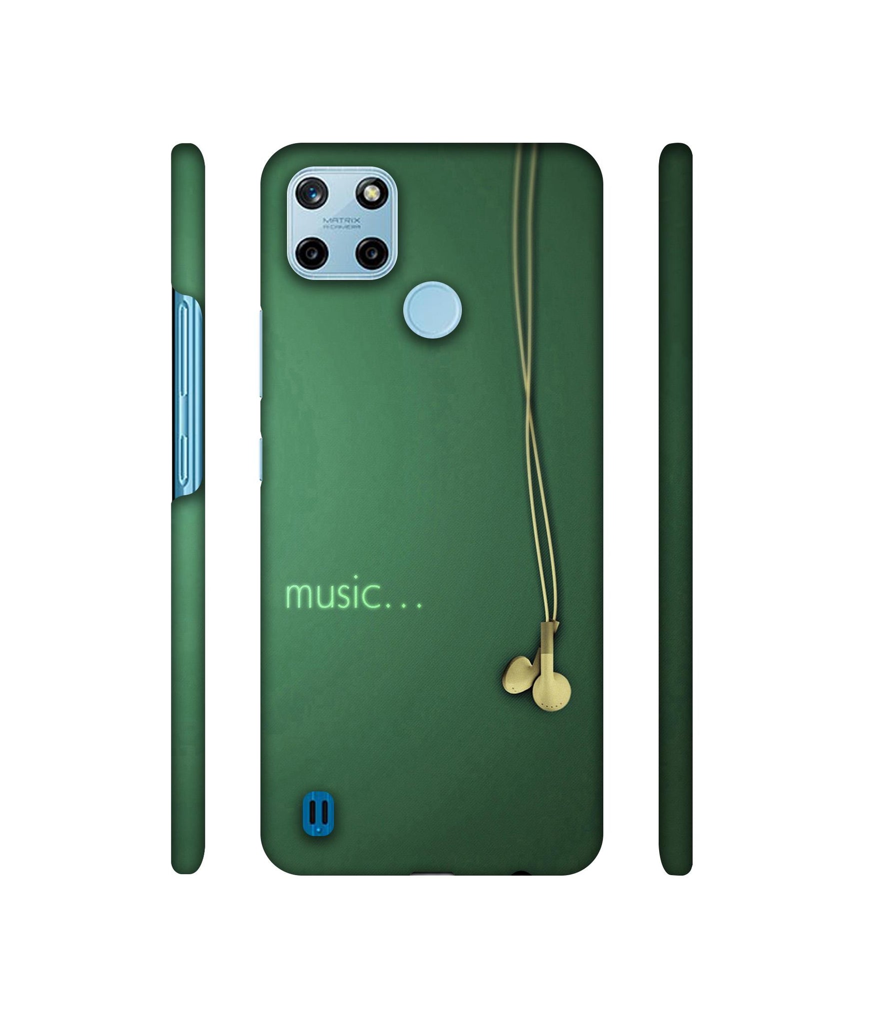 Headphone Music Designer Hard Back Cover for Realme C25Y 4G