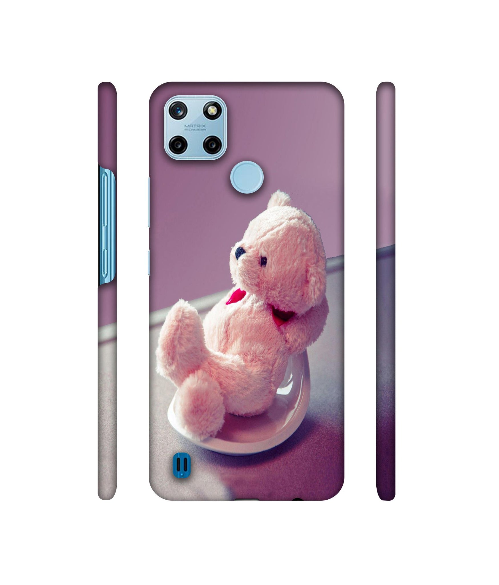 Cute Teddy Bear Designer Hard Back Cover for Realme C25Y 4G