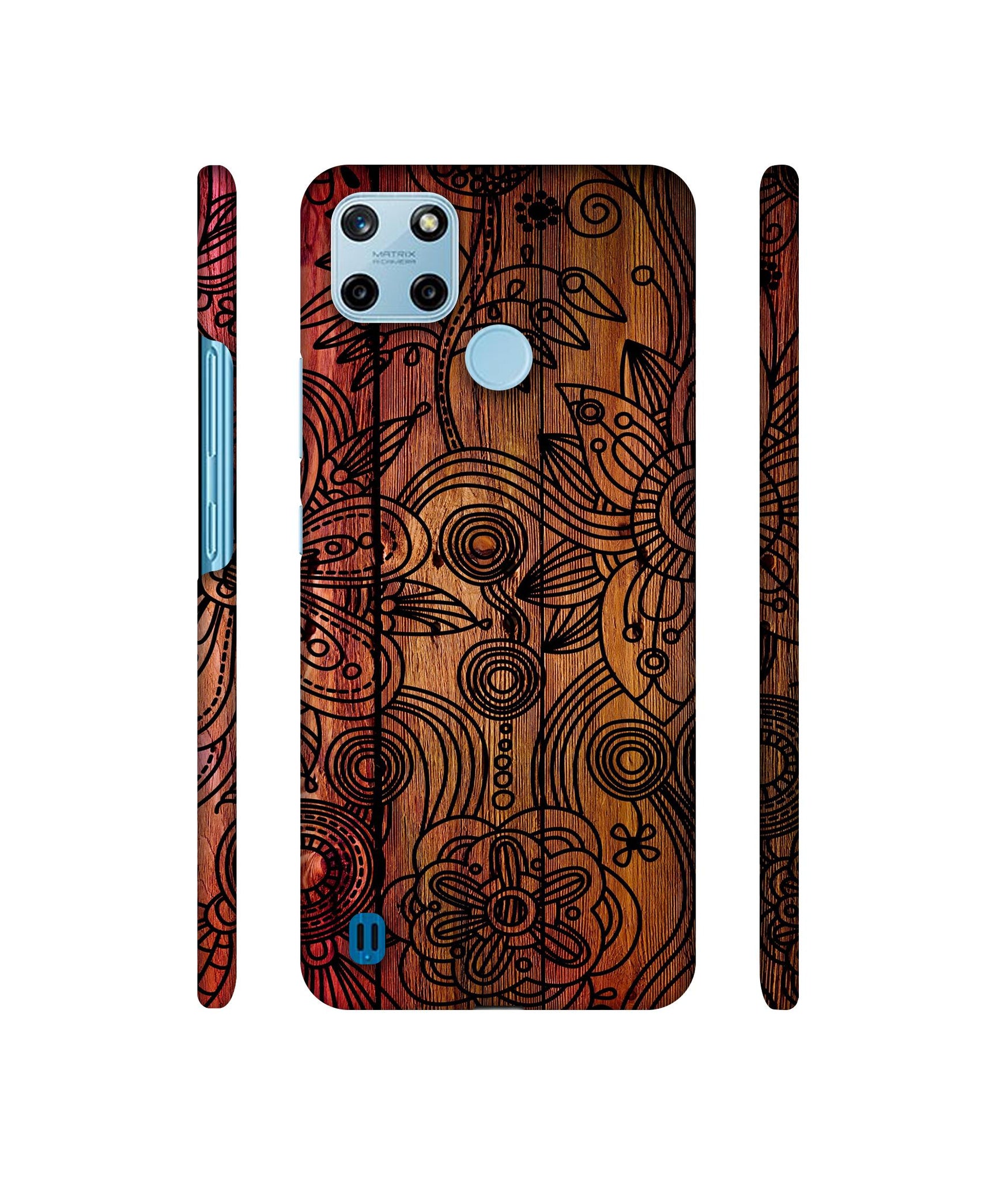 Dark Wooden Background Designer Hard Back Cover for Realme C25Y 4G