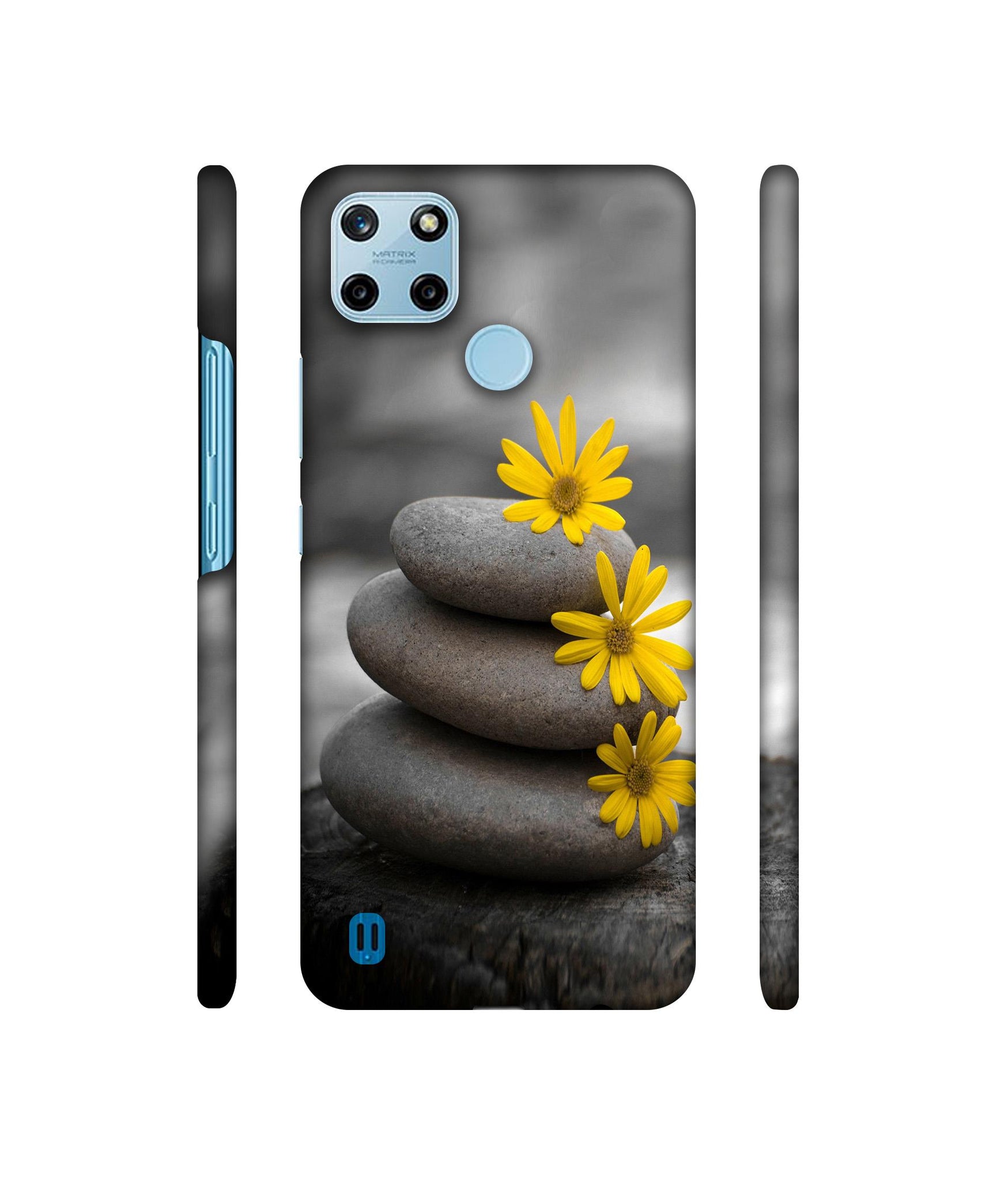 Stones And Flower Designer Hard Back Cover for Realme C25Y 4G