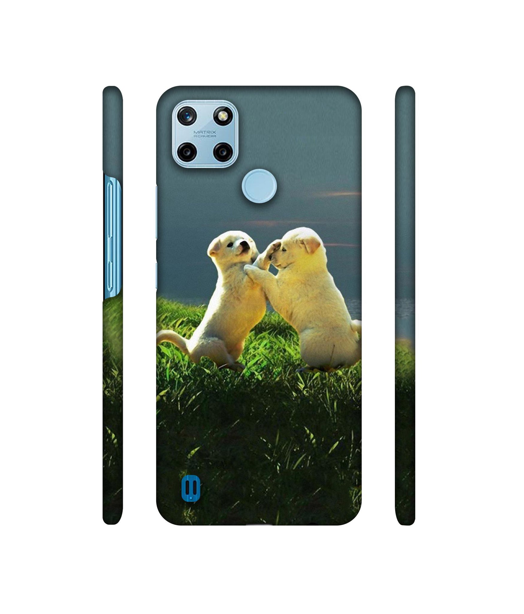 Puppy Couple Sunset Designer Hard Back Cover for Realme C25Y 4G