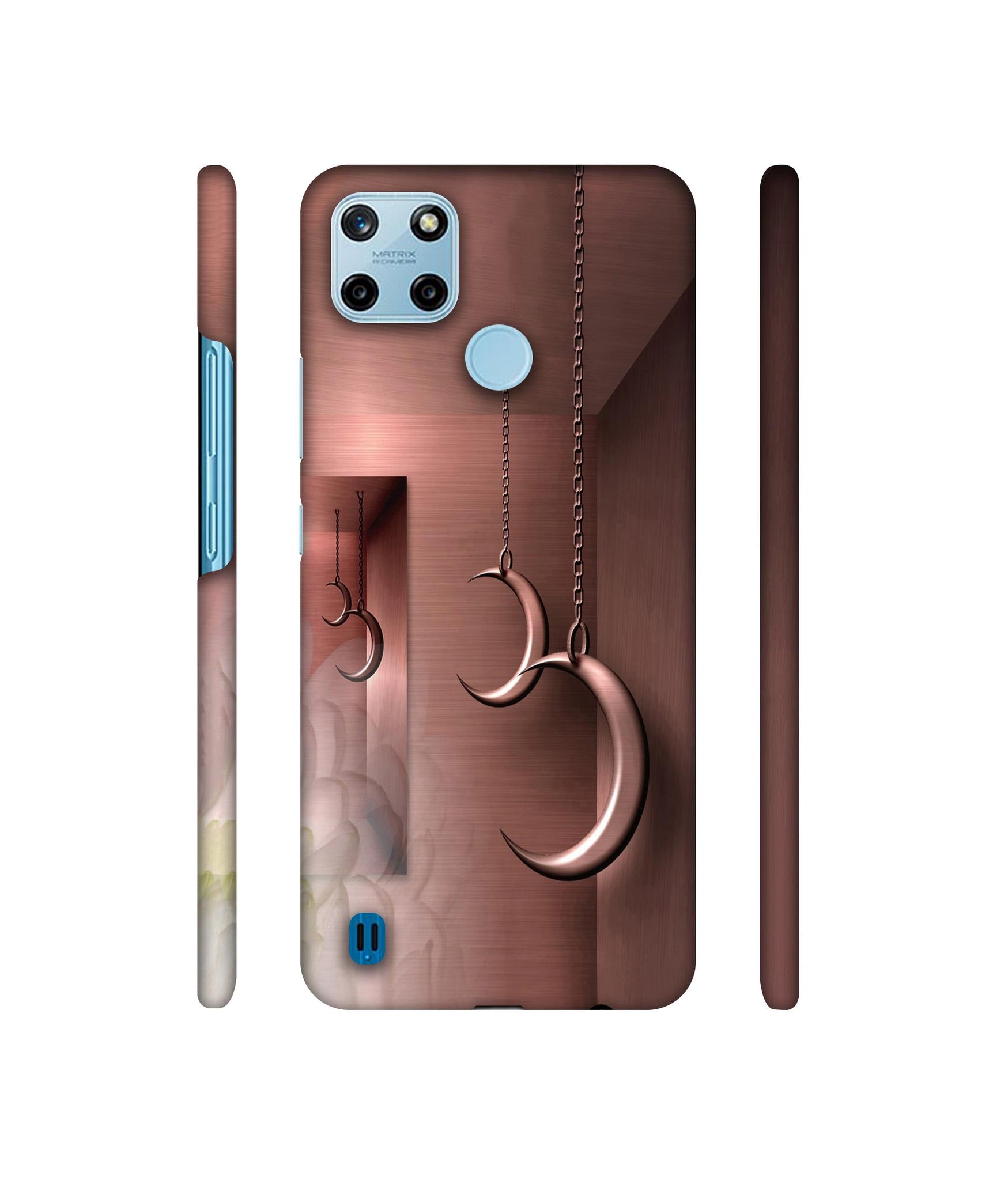 Flower Metal Designer Hard Back Cover for Realme C25Y 4G