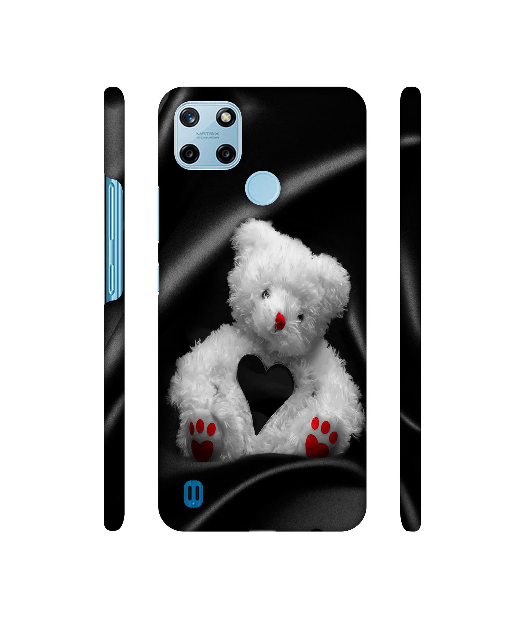 White Teddy Bear Designer Hard Back Cover for Realme C25Y 4G