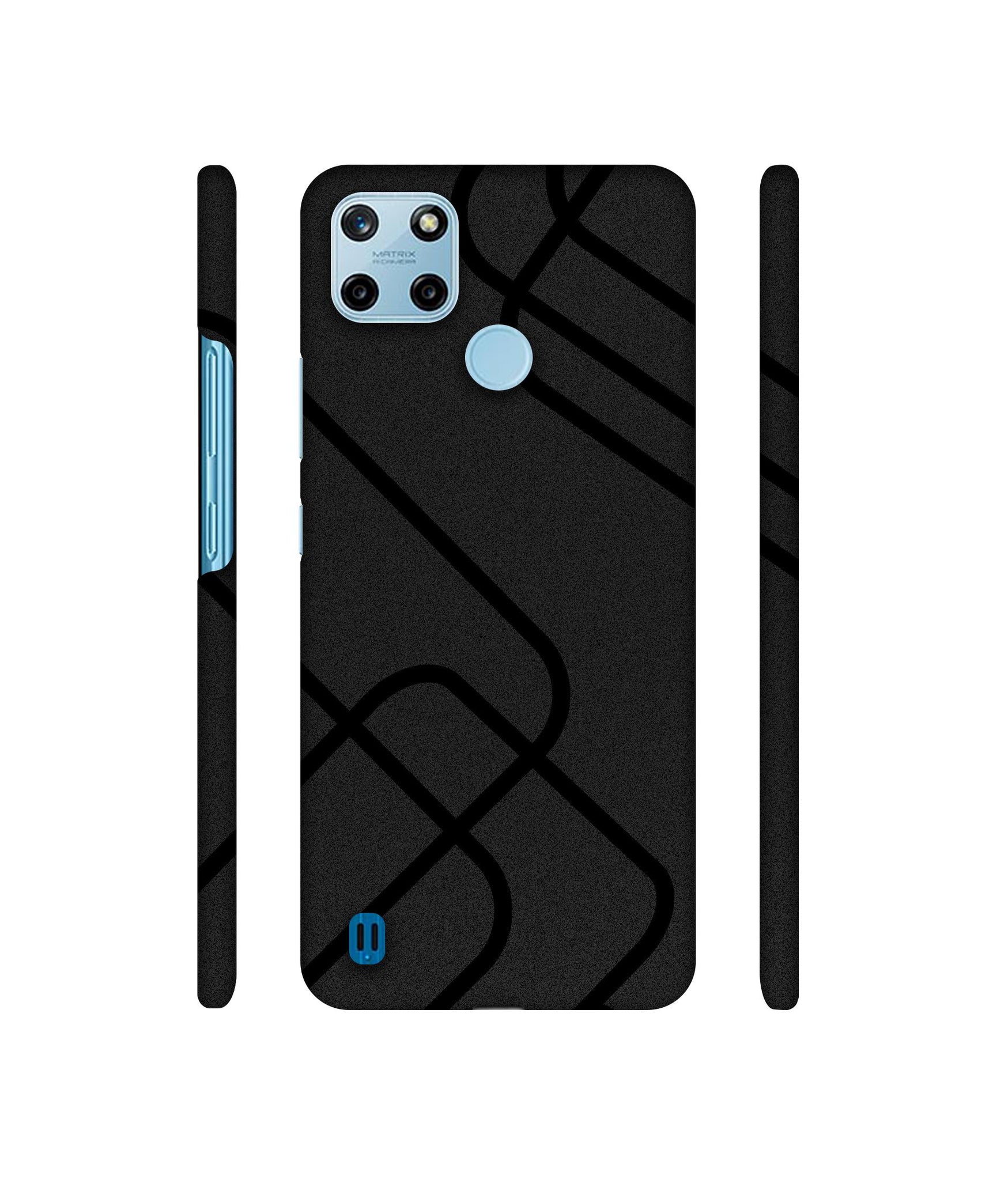 Zig-Zag Black Line Designer Hard Back Cover for Realme C25Y 4G