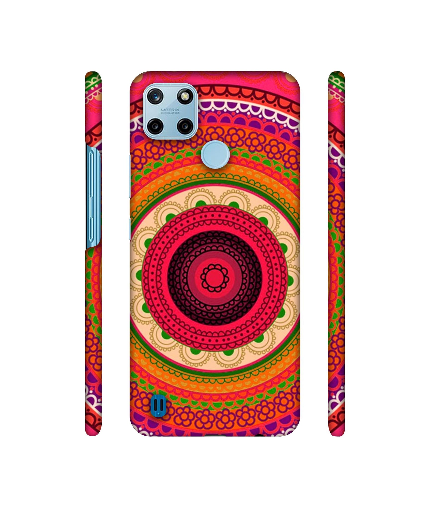 Round Rangoli Designer Hard Back Cover for Realme C25Y 4G