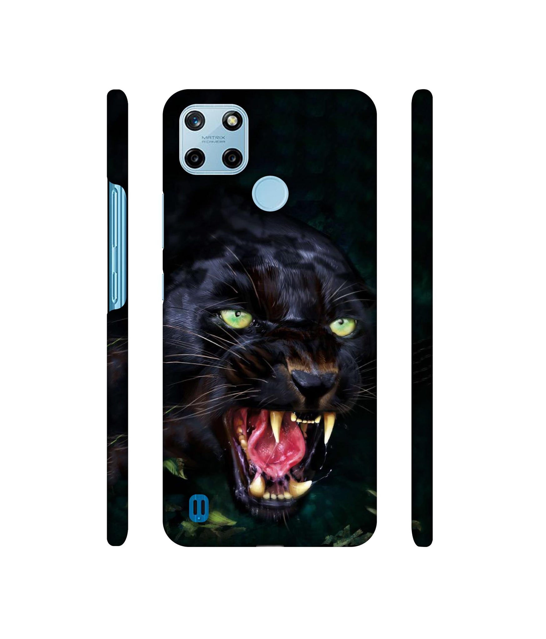 Angry Black Tiger Face Designer Hard Back Cover for Realme C25Y 4G