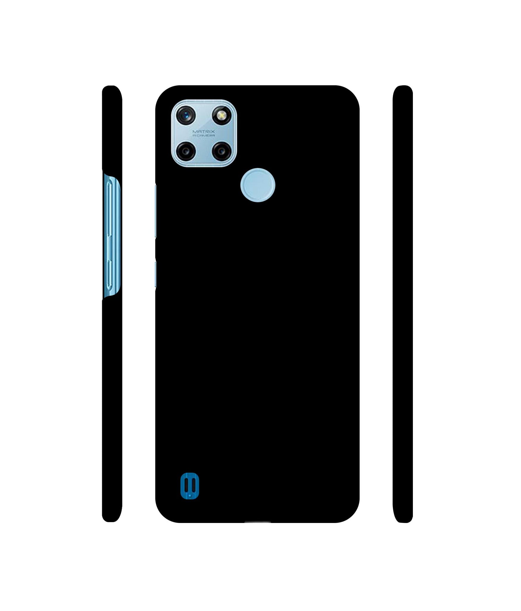 Solid Black Designer Hard Back Cover for Realme C25Y 4G
