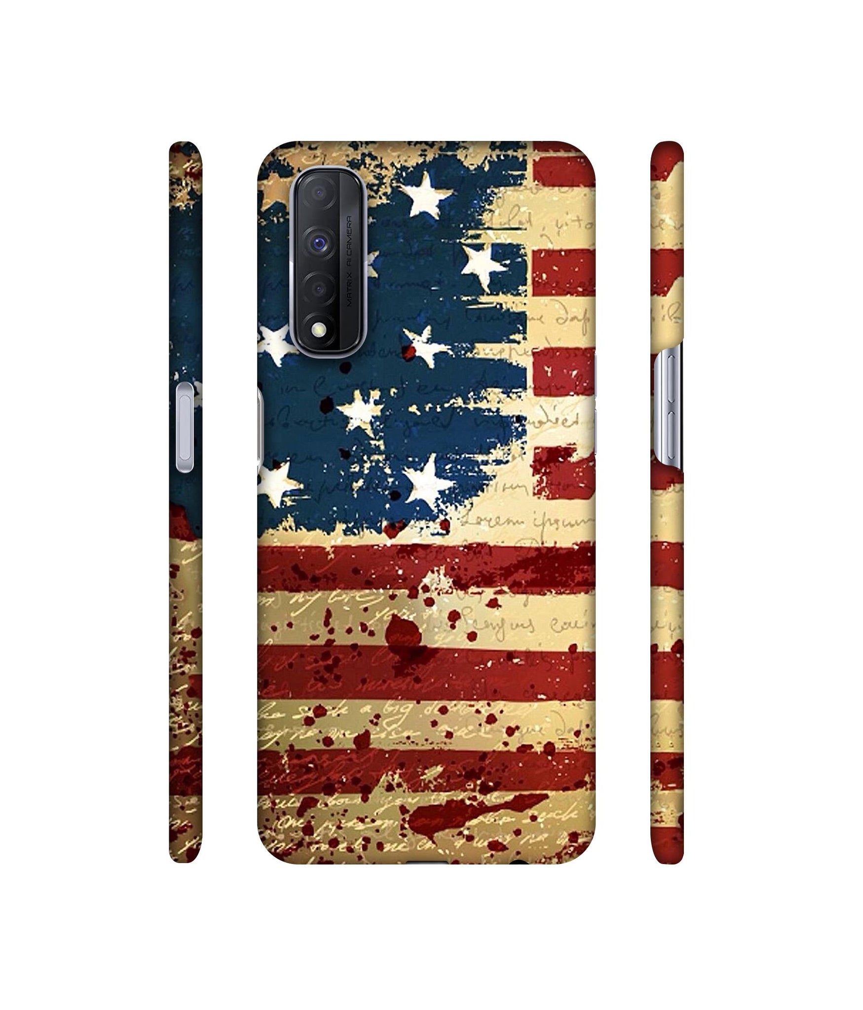 Colorful USA Flag Designer Hard Back Cover for Realme Narzo 30 4G