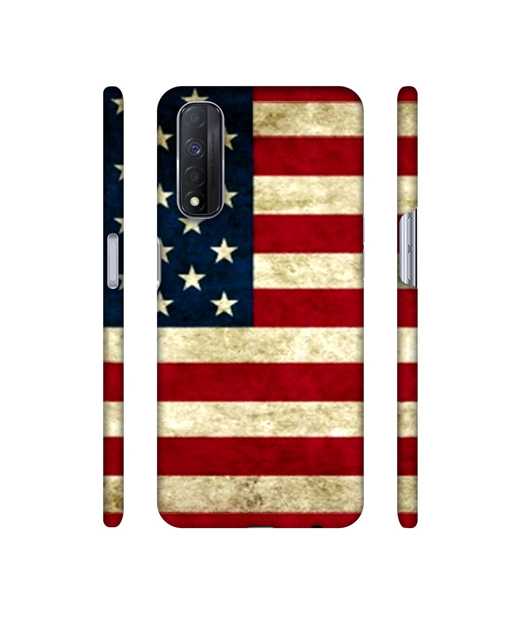 Multicoloured USA Flag Designer Hard Back Cover for Realme Narzo 30 4G