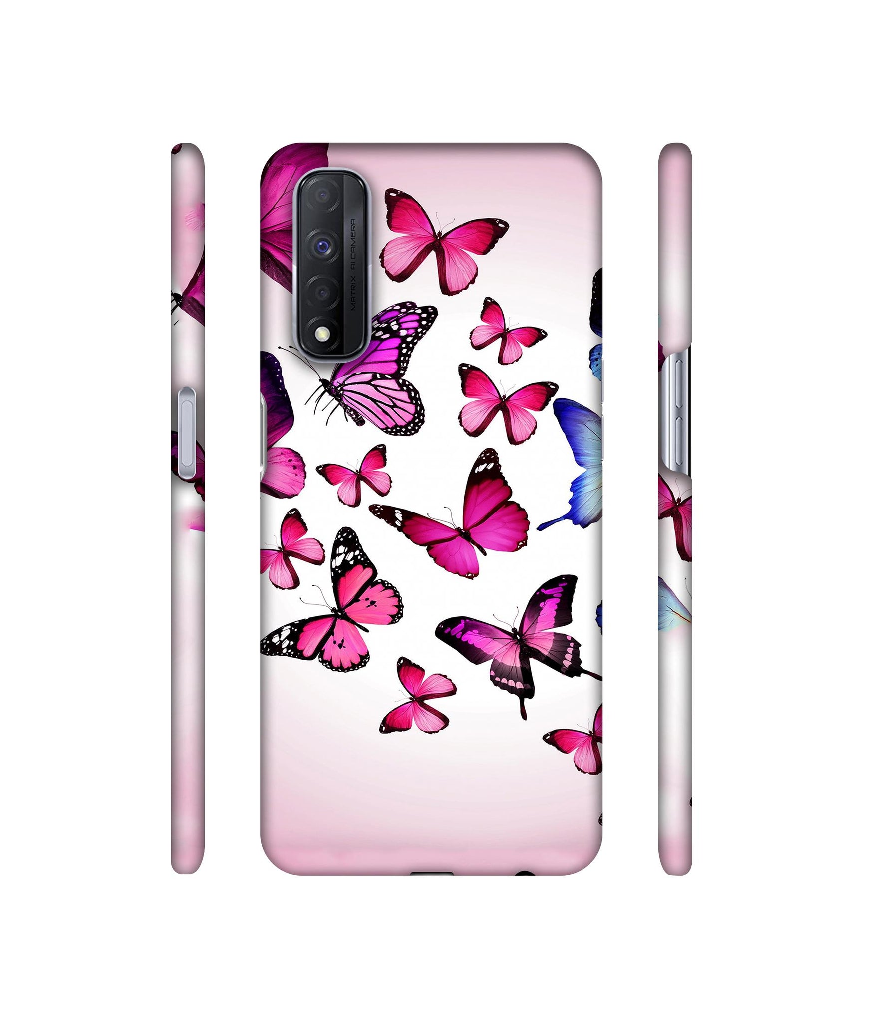 Flying Colorful Butterfly Designer Hard Back Cover for Realme Narzo 30 4G