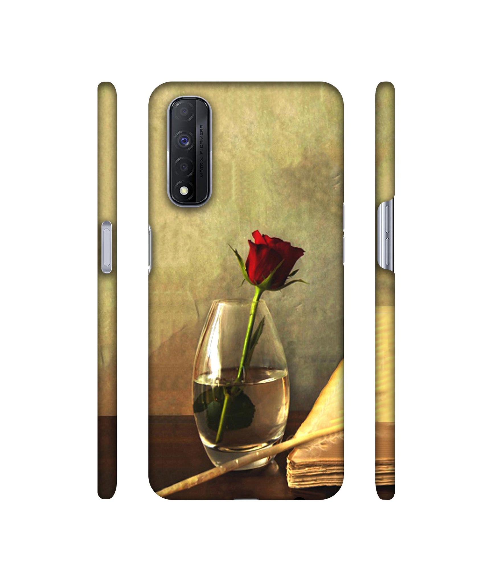 Red Rose in Glass Designer Hard Back Cover for Realme Narzo 30 4G