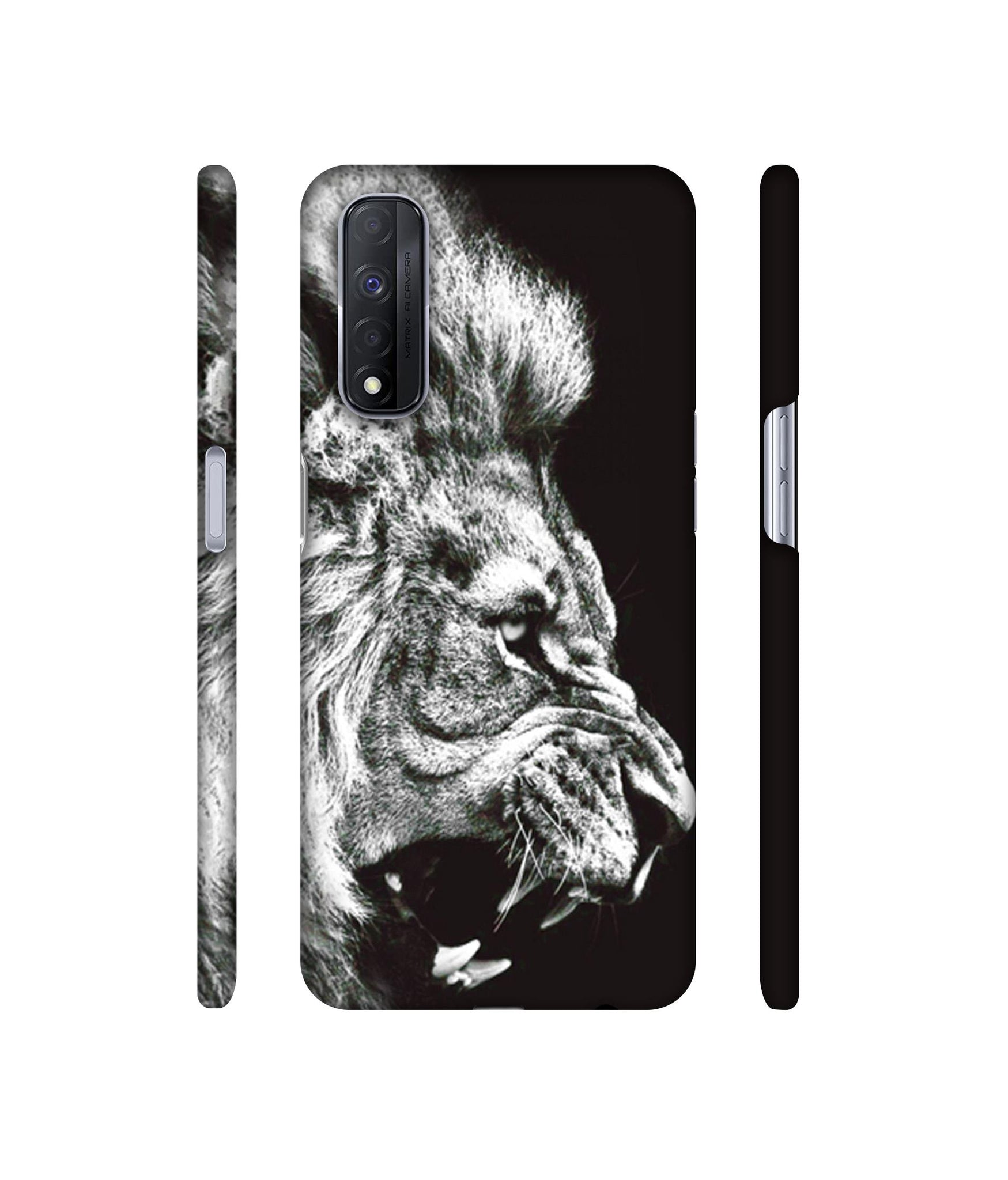 Angry Lion Designer Hard Back Cover for Realme Narzo 30 4G