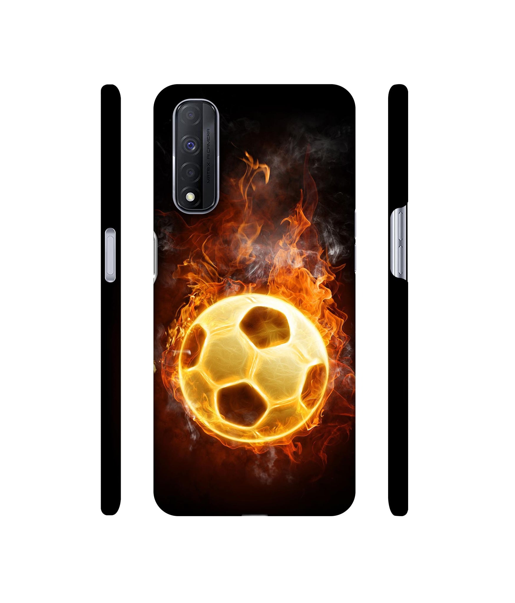 Football & Fire Designer Hard Back Cover for Realme Narzo 30 4G