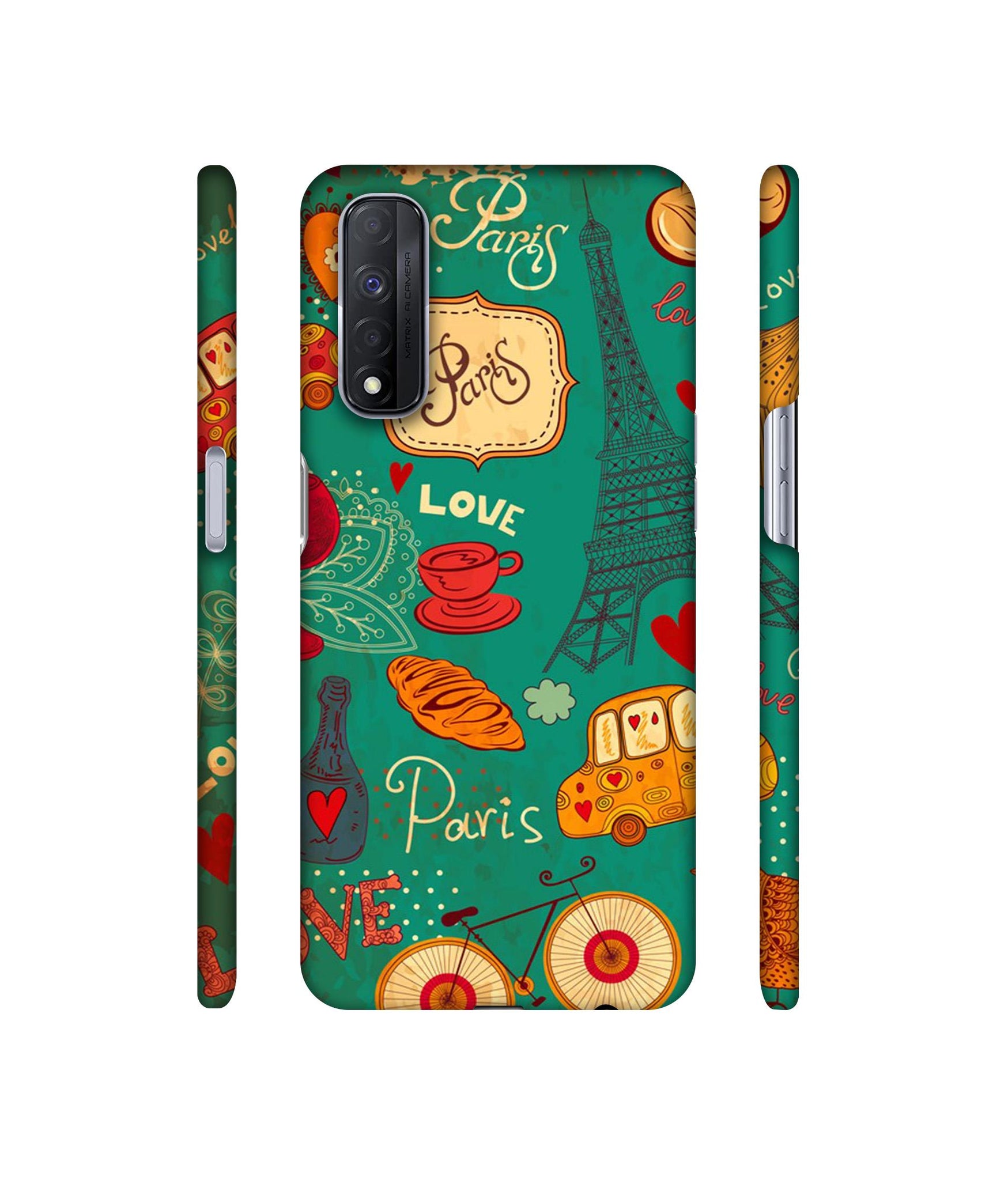 Paris Love Print Designer Hard Back Cover for Realme Narzo 30 4G
