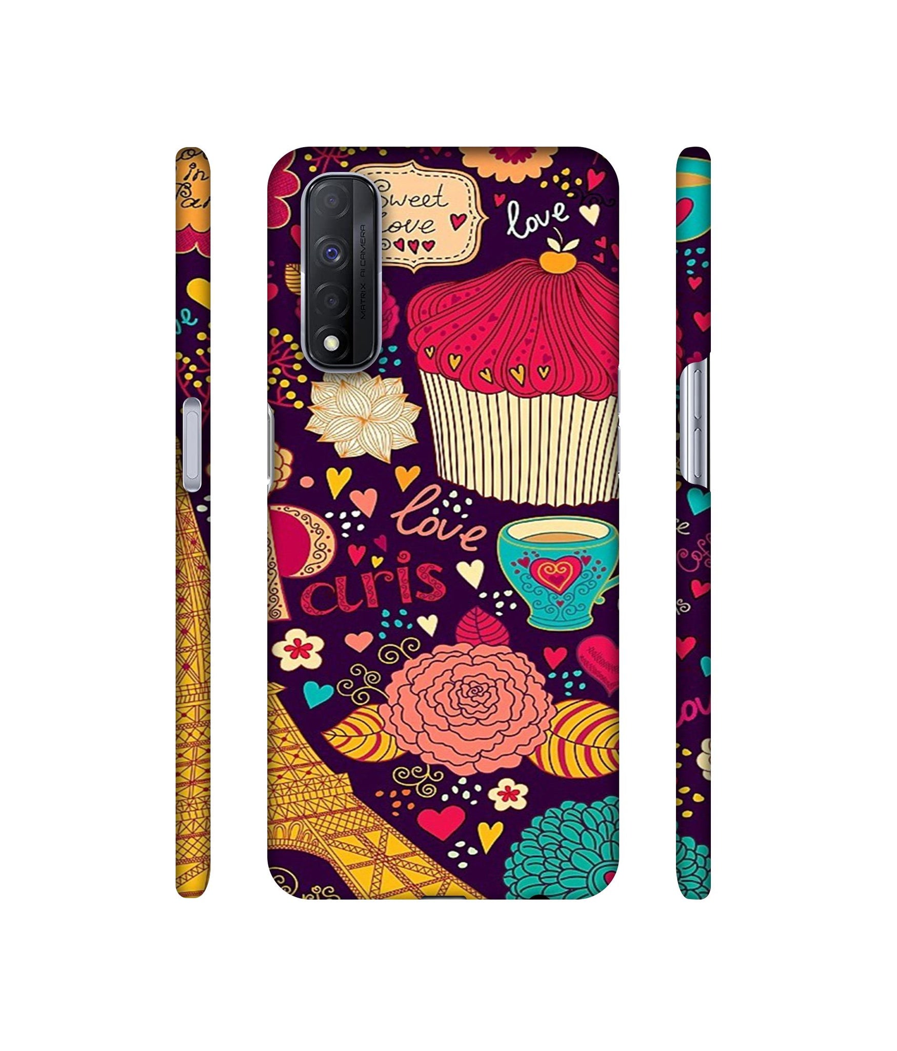 Paris Flower Love Designer Hard Back Cover for Realme Narzo 30 4G