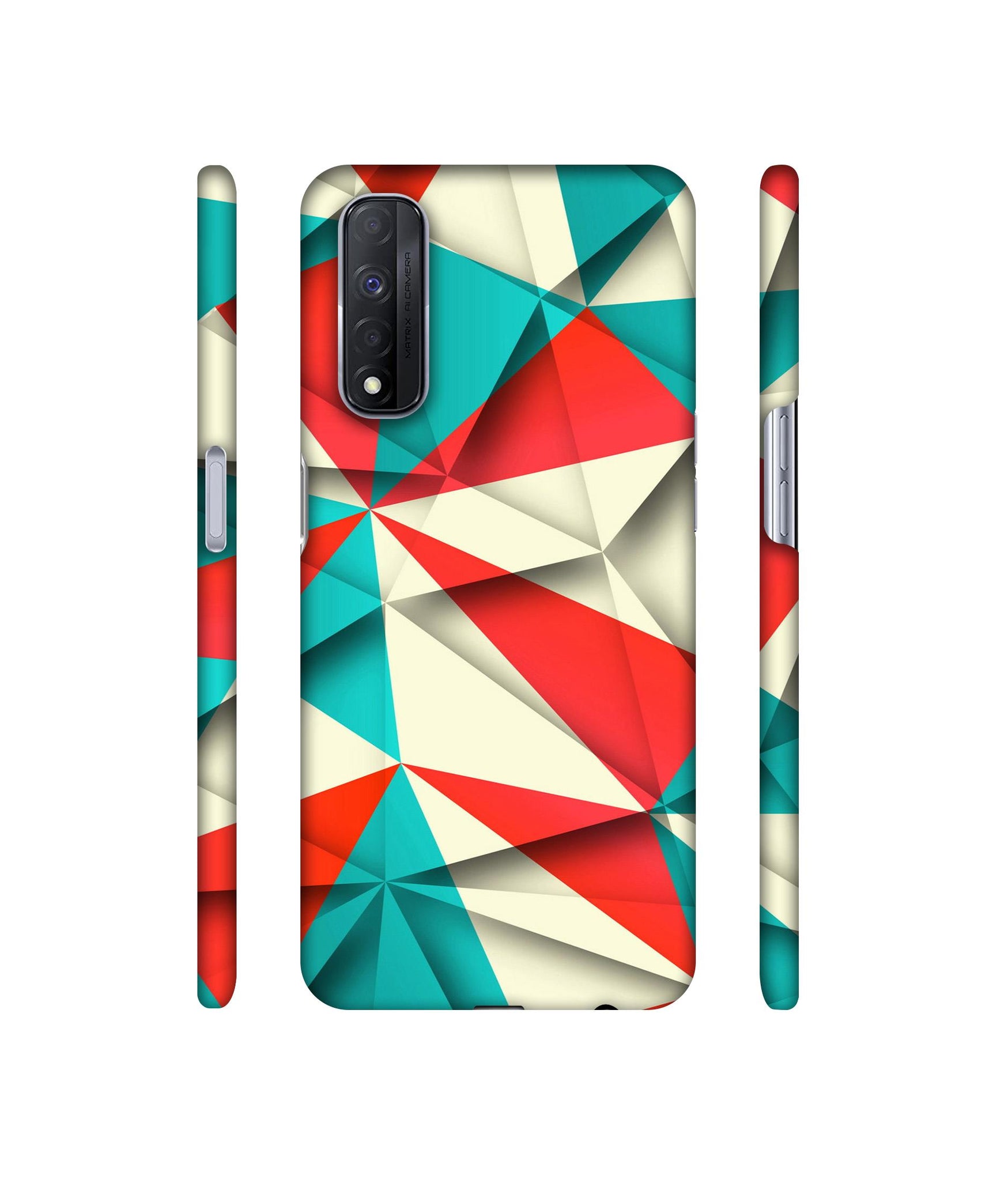 Red Blue White Pattern Designer Hard Back Cover for Realme Narzo 30 4G