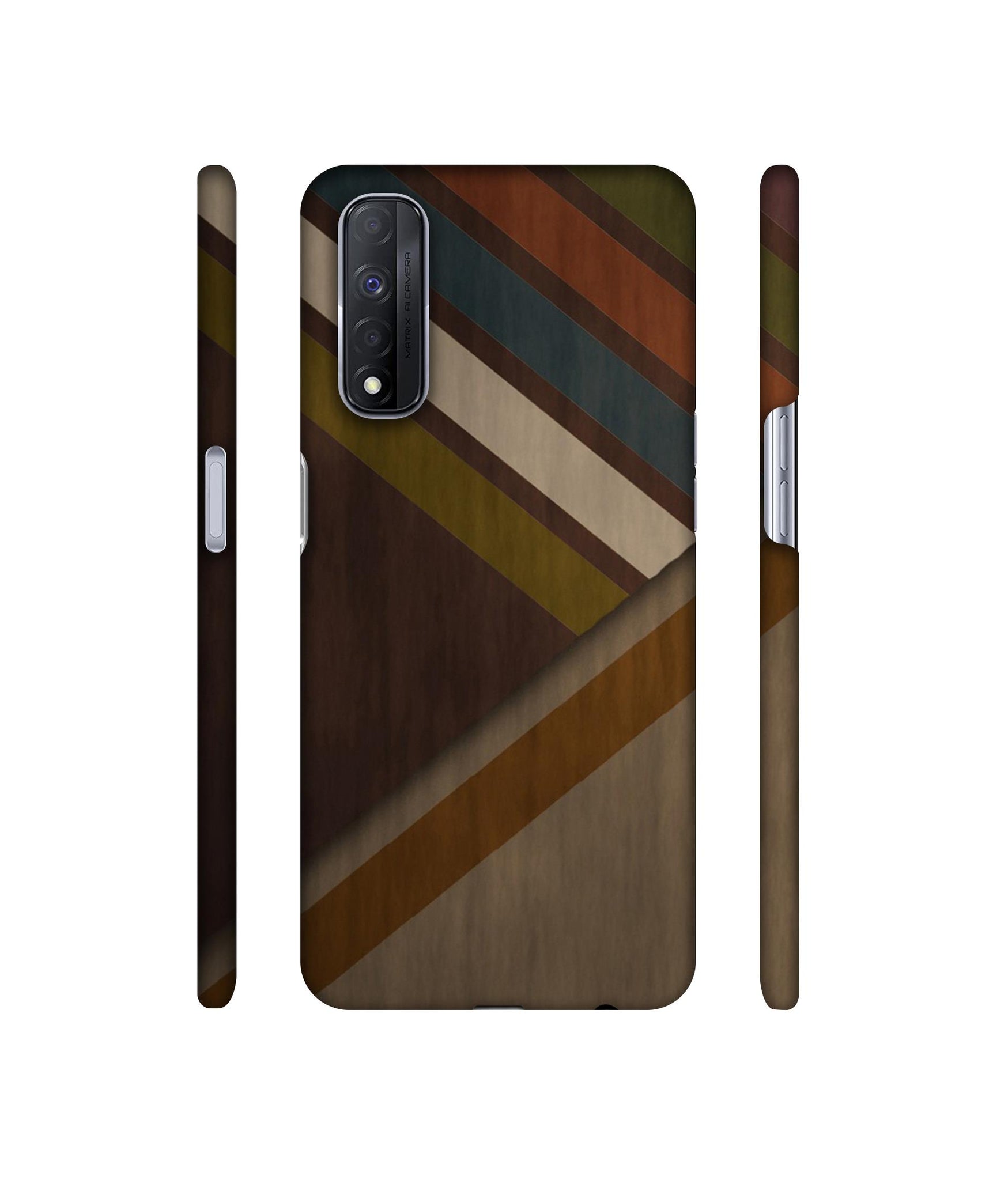 Colorful Wooden Pattern Designer Hard Back Cover for Realme Narzo 30 4G