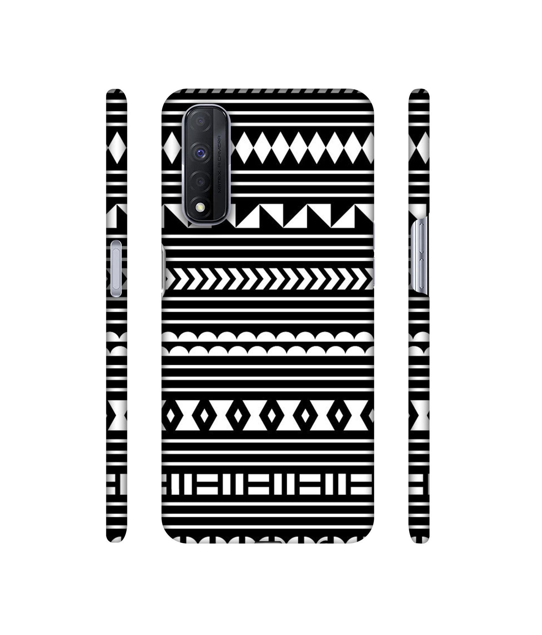 Black Pattern Designer Hard Back Cover for Realme Narzo 30 4G