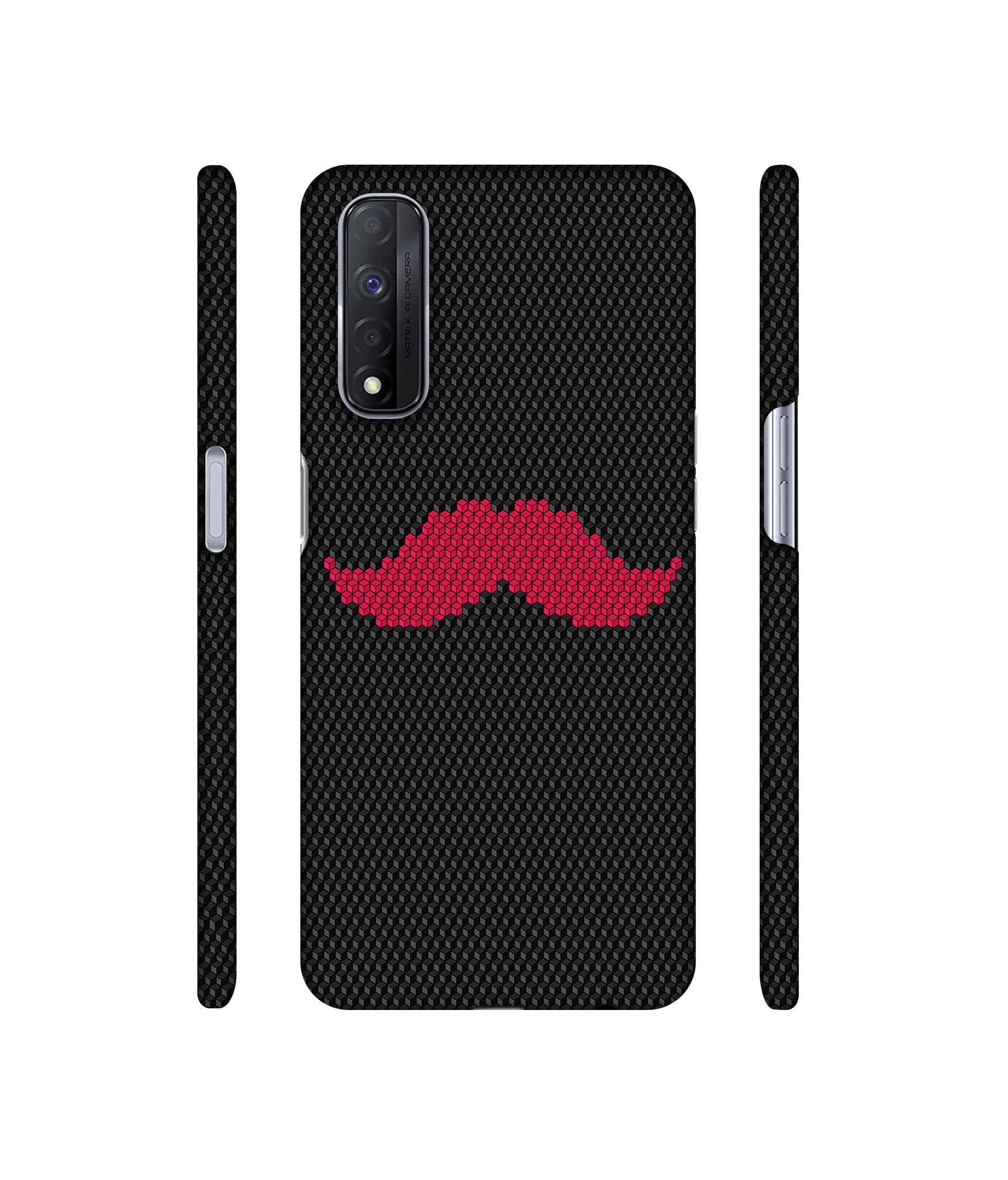 Pink Mustache Pattern Designer Hard Back Cover for Realme Narzo 30 4G