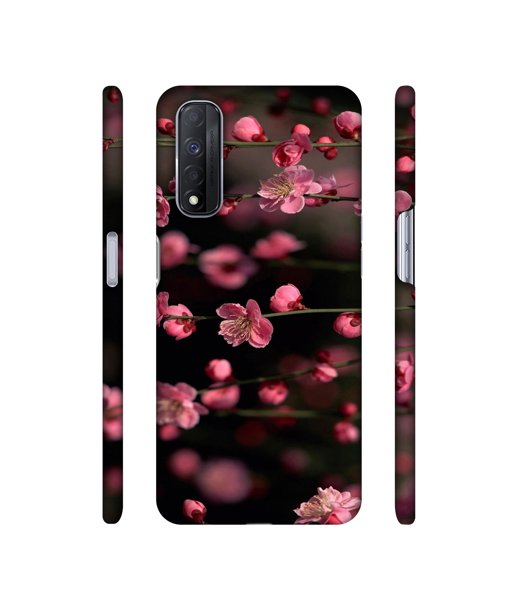 Pink Flowers Designer Hard Back Cover for Realme Narzo 30 4G
