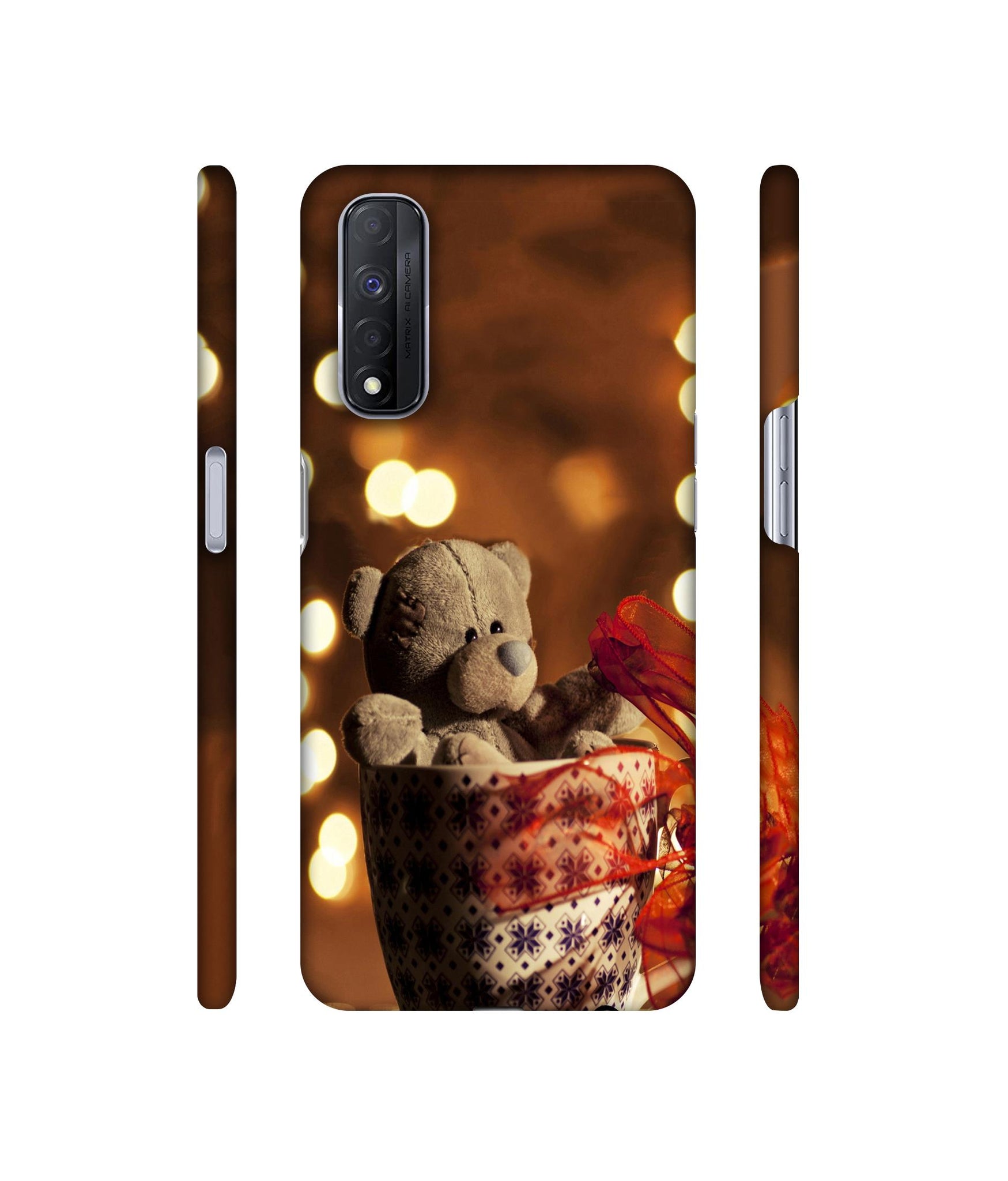Teddy In Cup Designer Hard Back Cover for Realme Narzo 30 4G