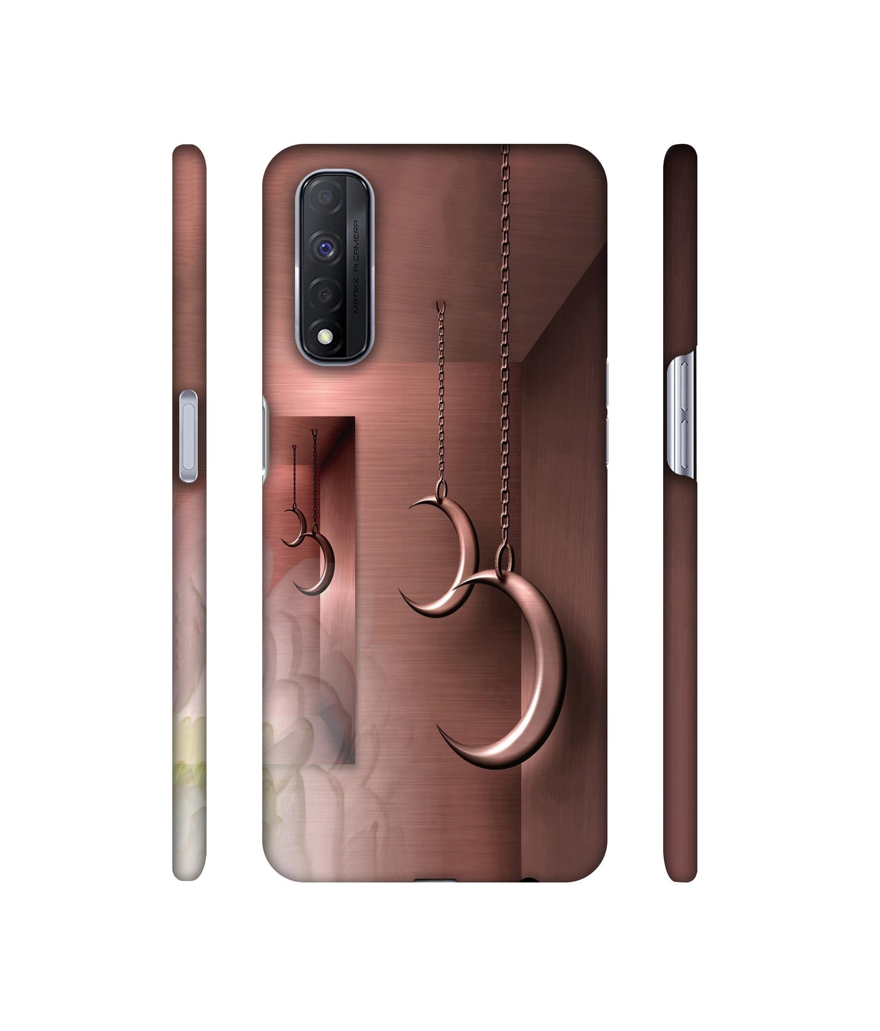 Flower Metal Designer Hard Back Cover for Realme Narzo 30 4G