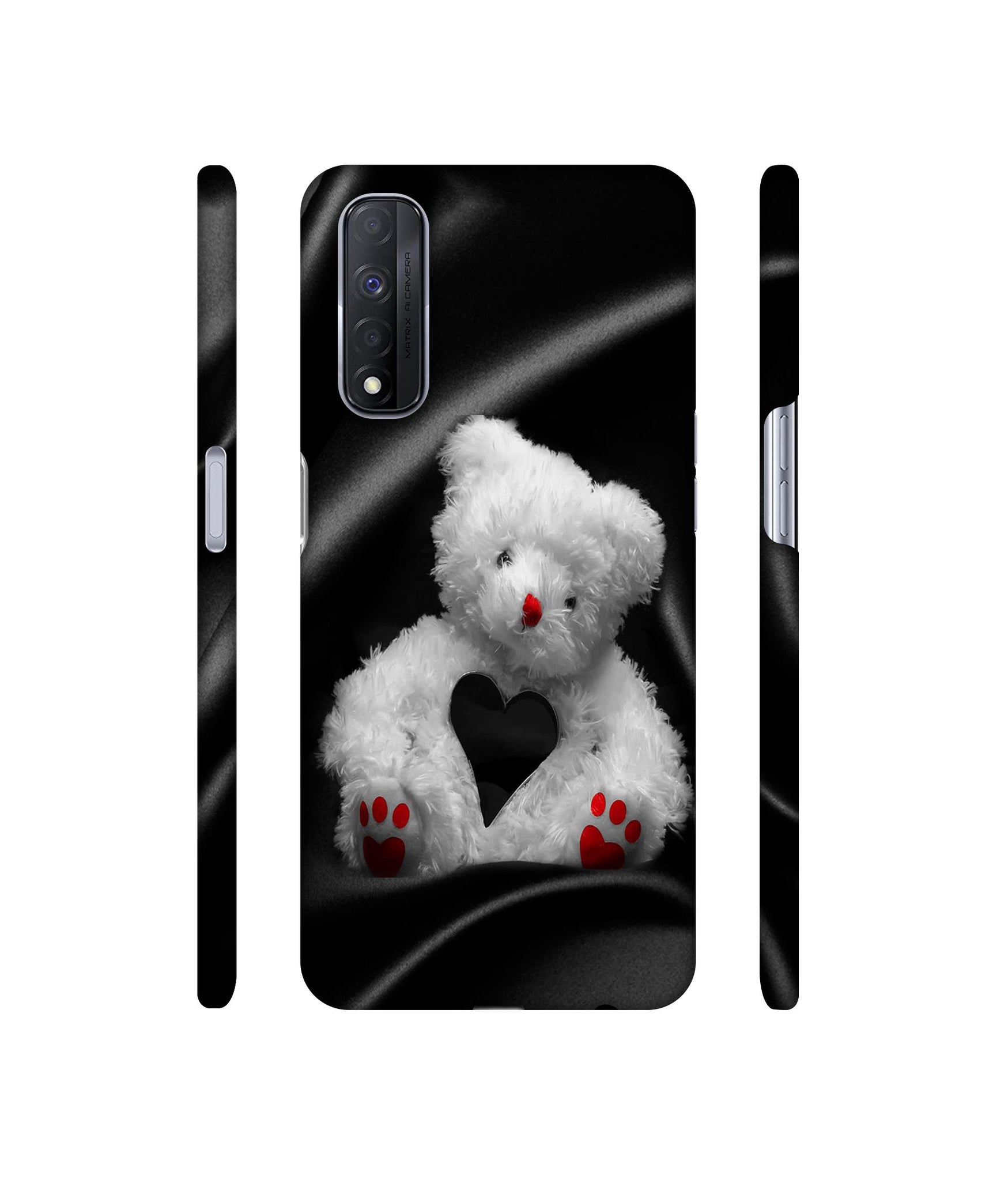 White Teddy Bear Designer Hard Back Cover for Realme Narzo 30 4G