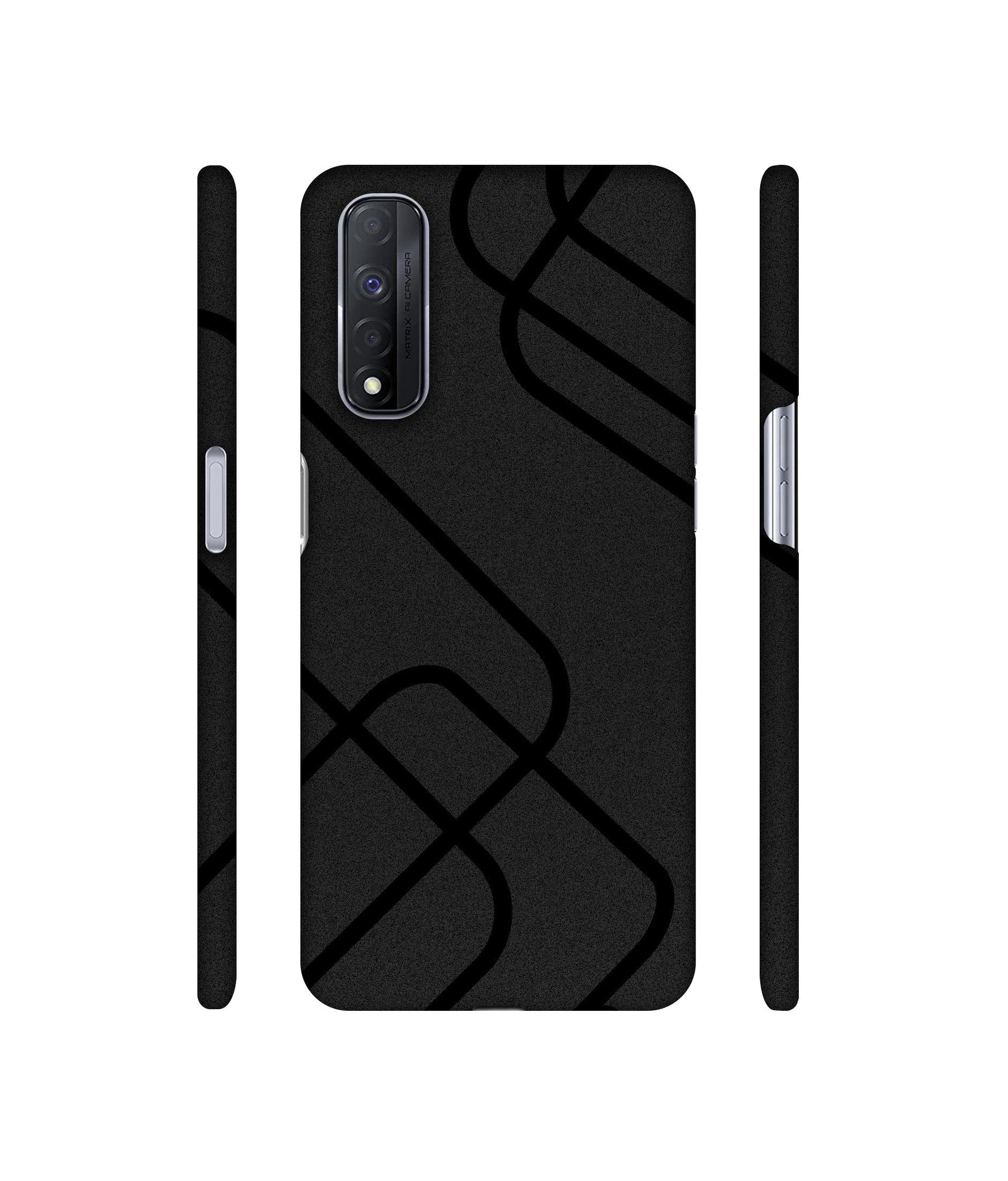 Zig-Zag Black Line Designer Hard Back Cover for Realme Narzo 30 4G