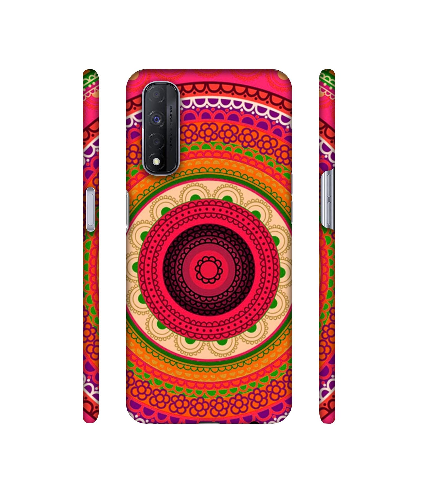 Round Rangoli Designer Hard Back Cover for Realme Narzo 30 4G