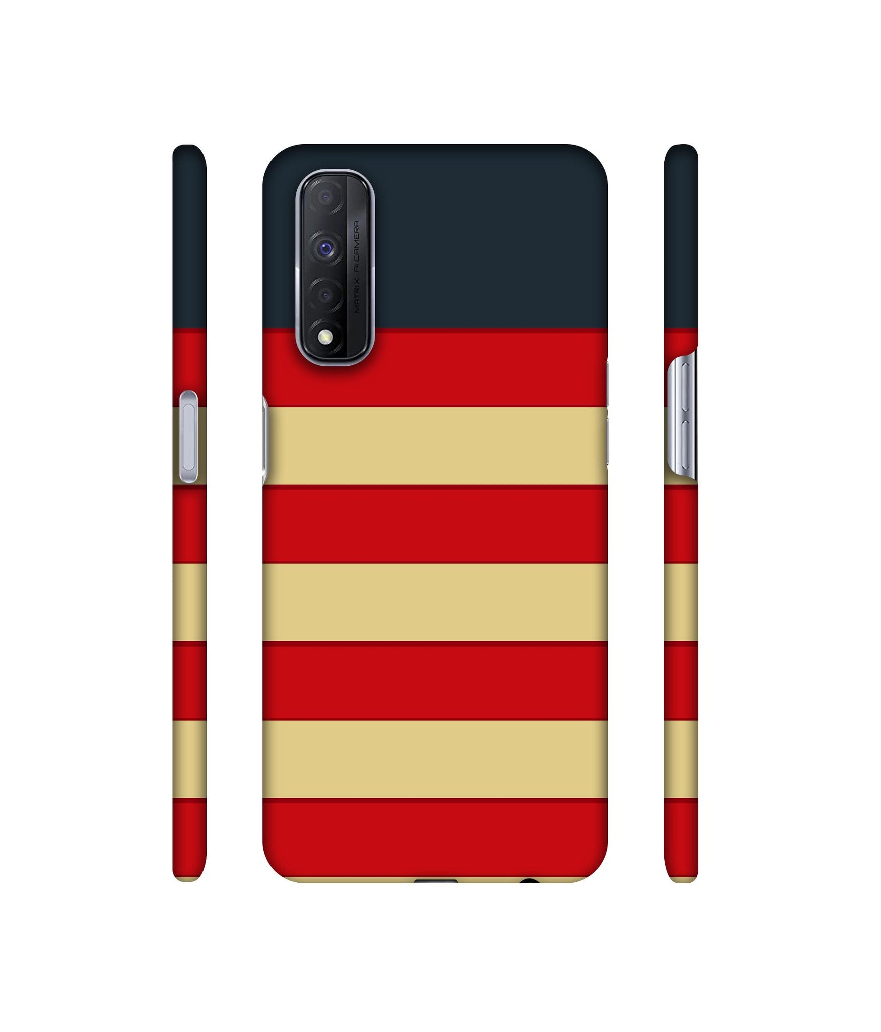 Multicolor Lines Designer Hard Back Cover for Realme Narzo 30 4G