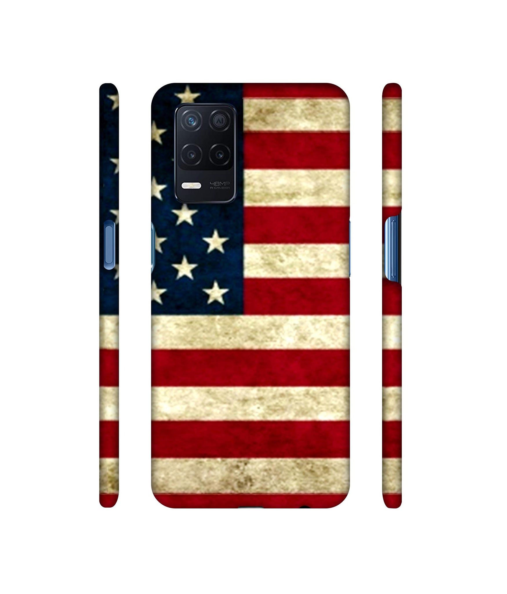 Multicoloured USA Flag Designer Hard Back Cover for Realme Narzo 30 5G